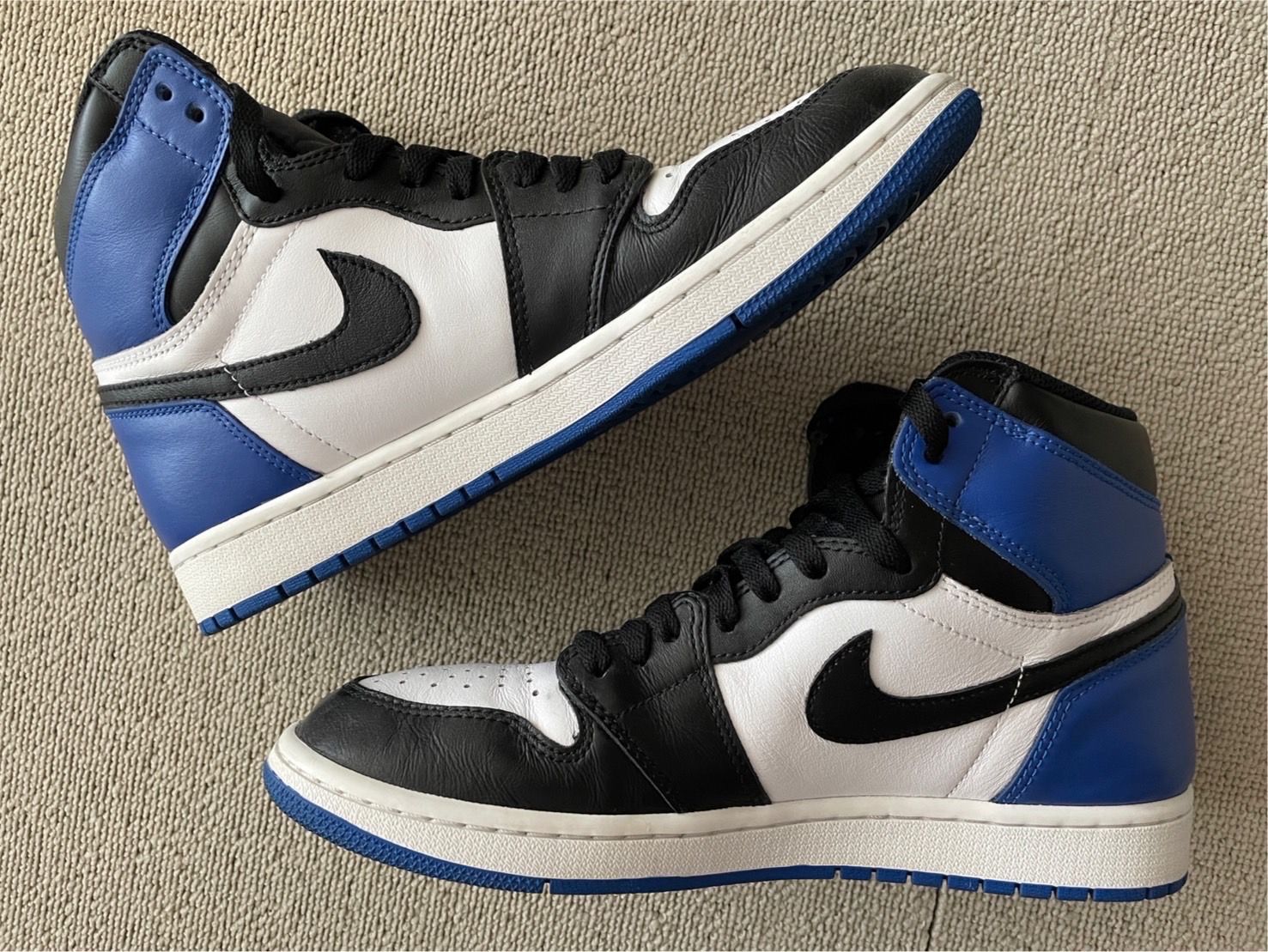 fragment design × Nike Air Jordan 1 Retro High OG "Black/Sport Royal/White"