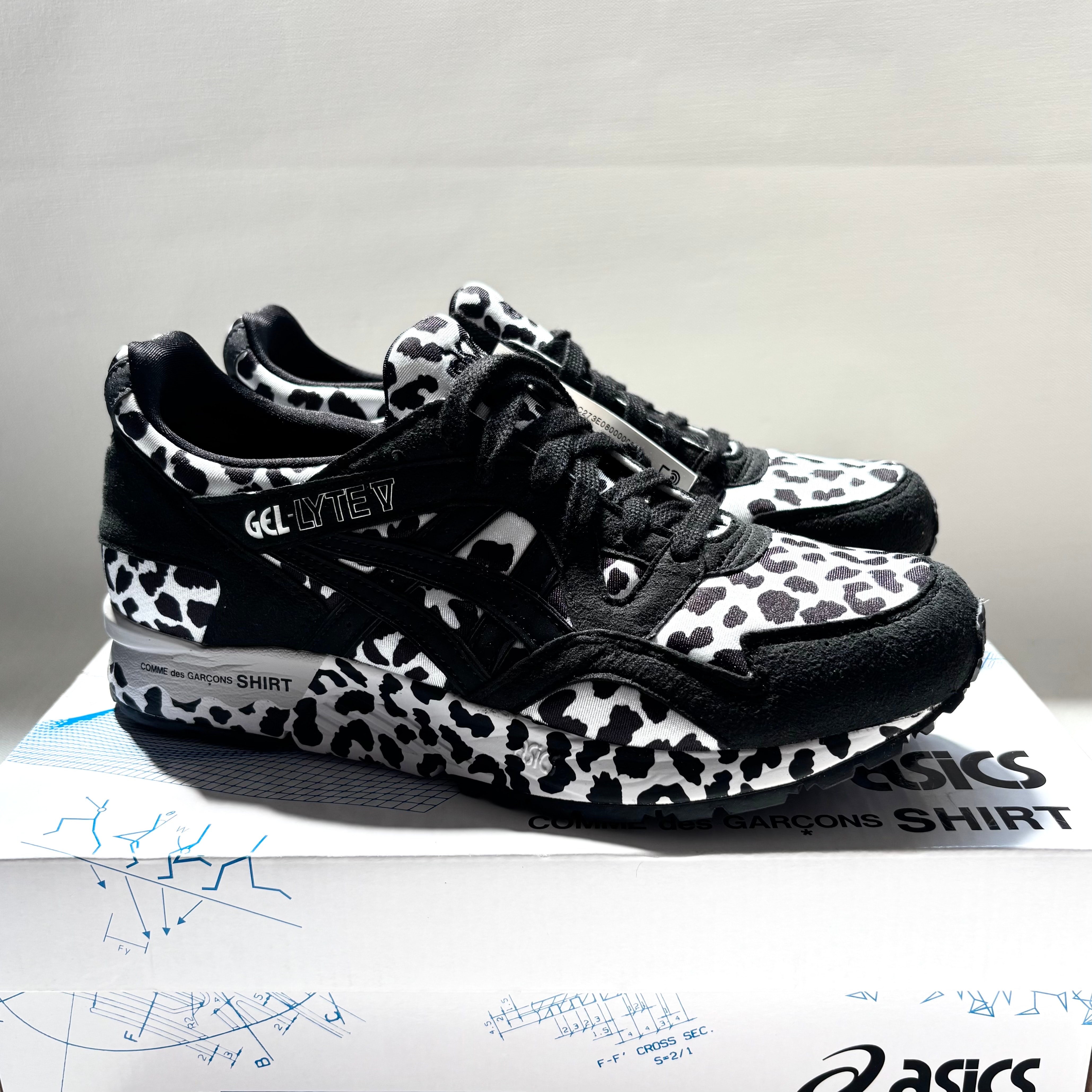 COMME des GARCONS SHIRT × Asics Gel-Lyte 5 Leopard "Black"