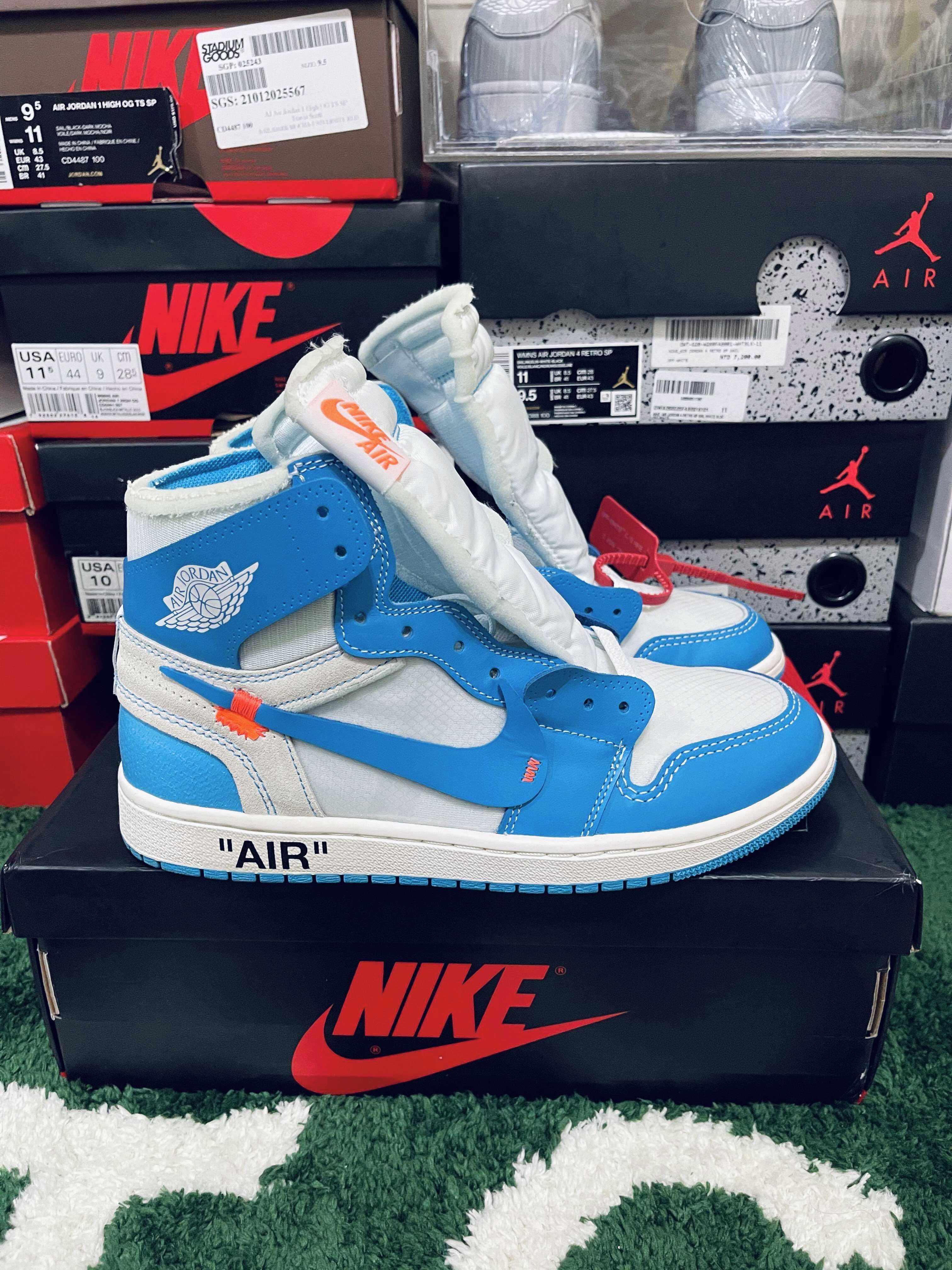 Off-White × Nike Air Jordan 1 High UNC "White/Dark Powder Blue"