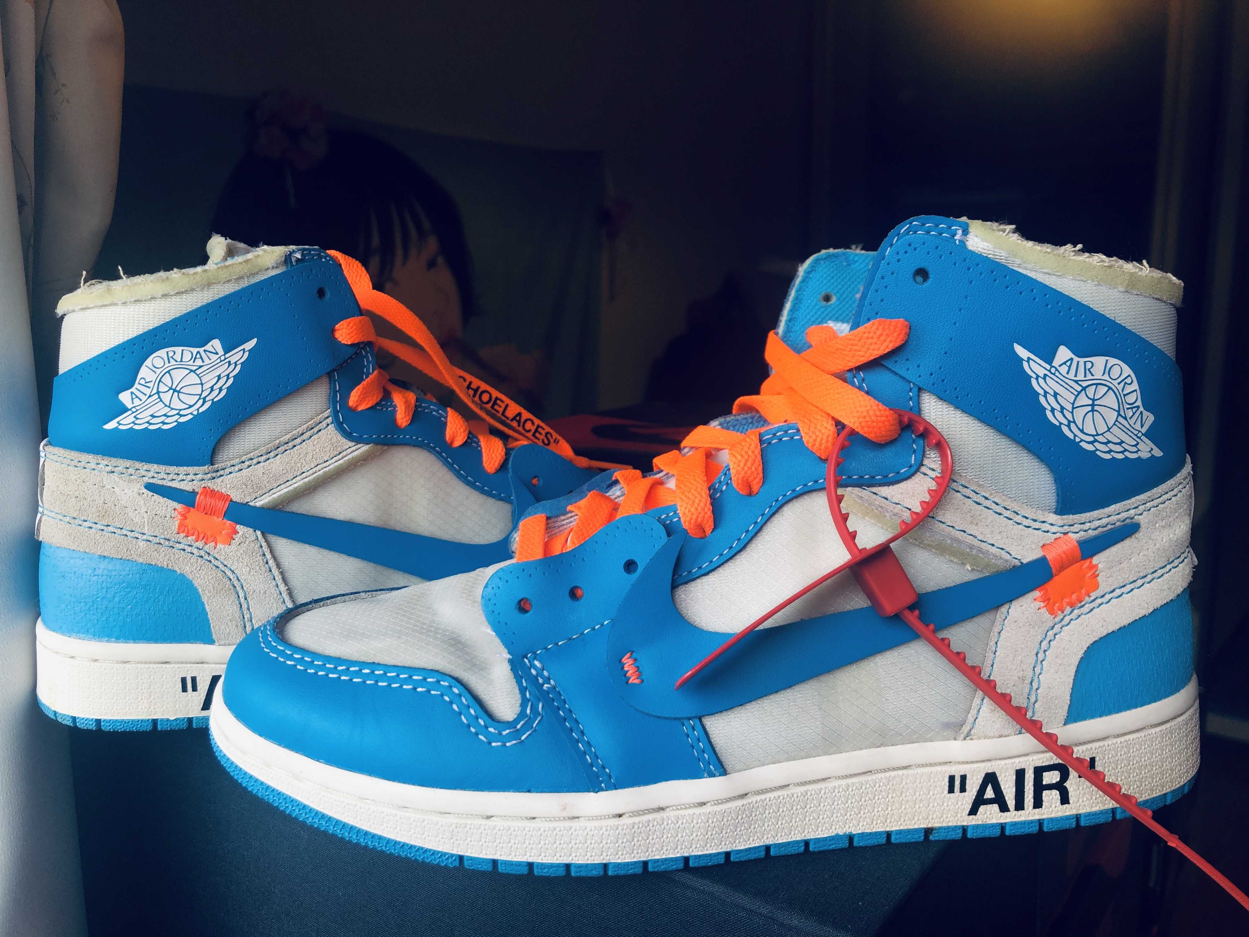 Off-White × Nike Air Jordan 1 High UNC "White/Dark Powder Blue"