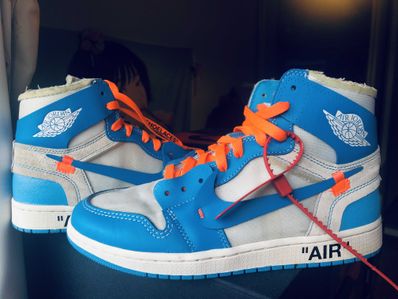 Off-White × Nike Air Jordan 1 High UNC "White/Dark Powder Blue"
