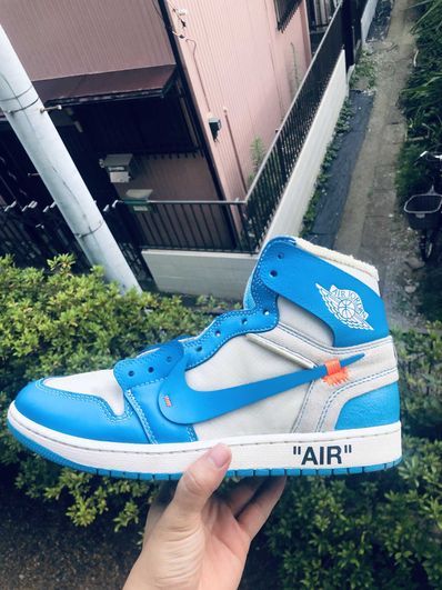 Off-White × Nike Air Jordan 1 High UNC "White/Dark Powder Blue"