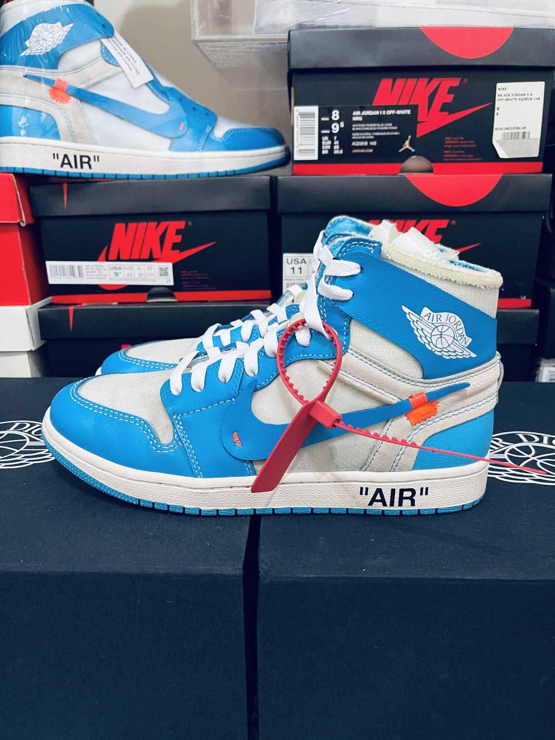Off-White × Nike Air Jordan 1 High UNC "White/Dark Powder Blue"