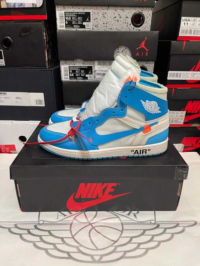 Off-White × Nike Air Jordan 1 High UNC "White/Dark Powder Blue"