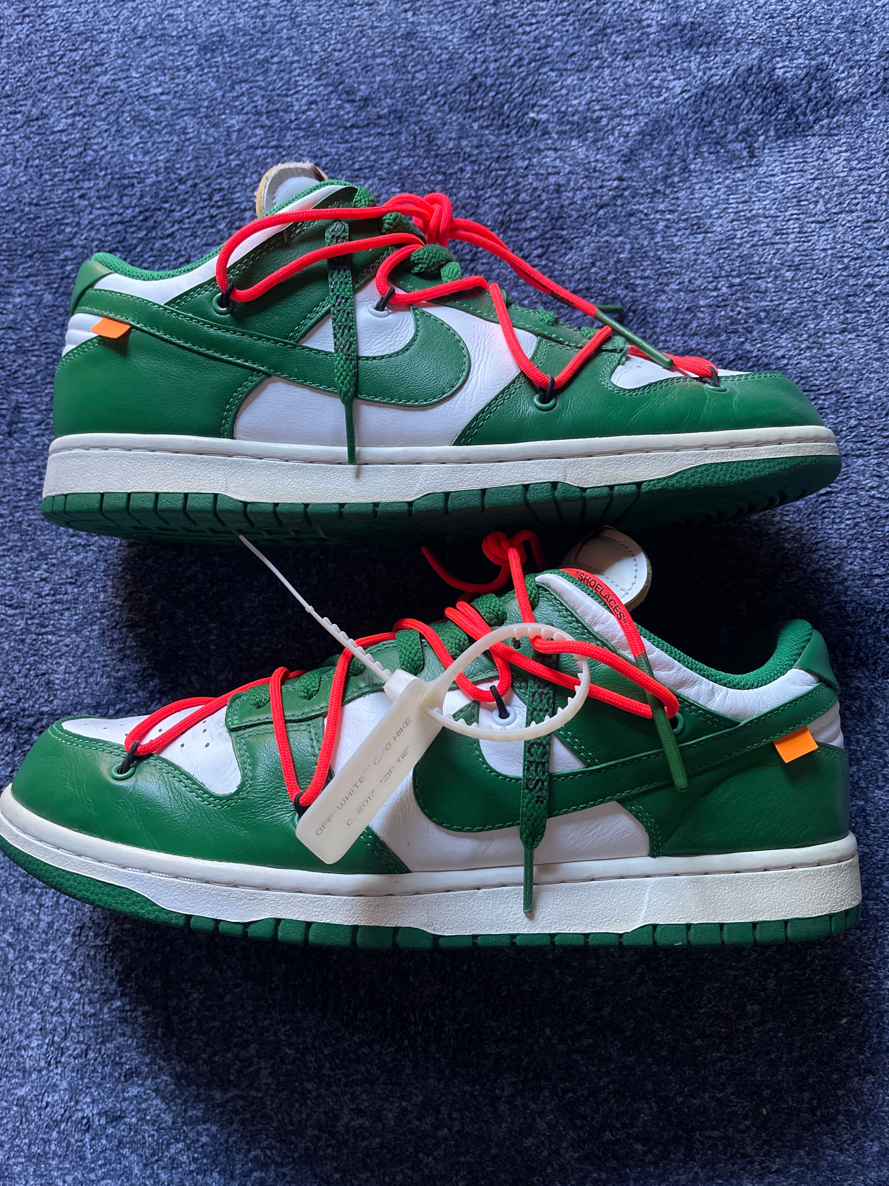 Off-White × Nike Dunk Low "White/Pine Green"