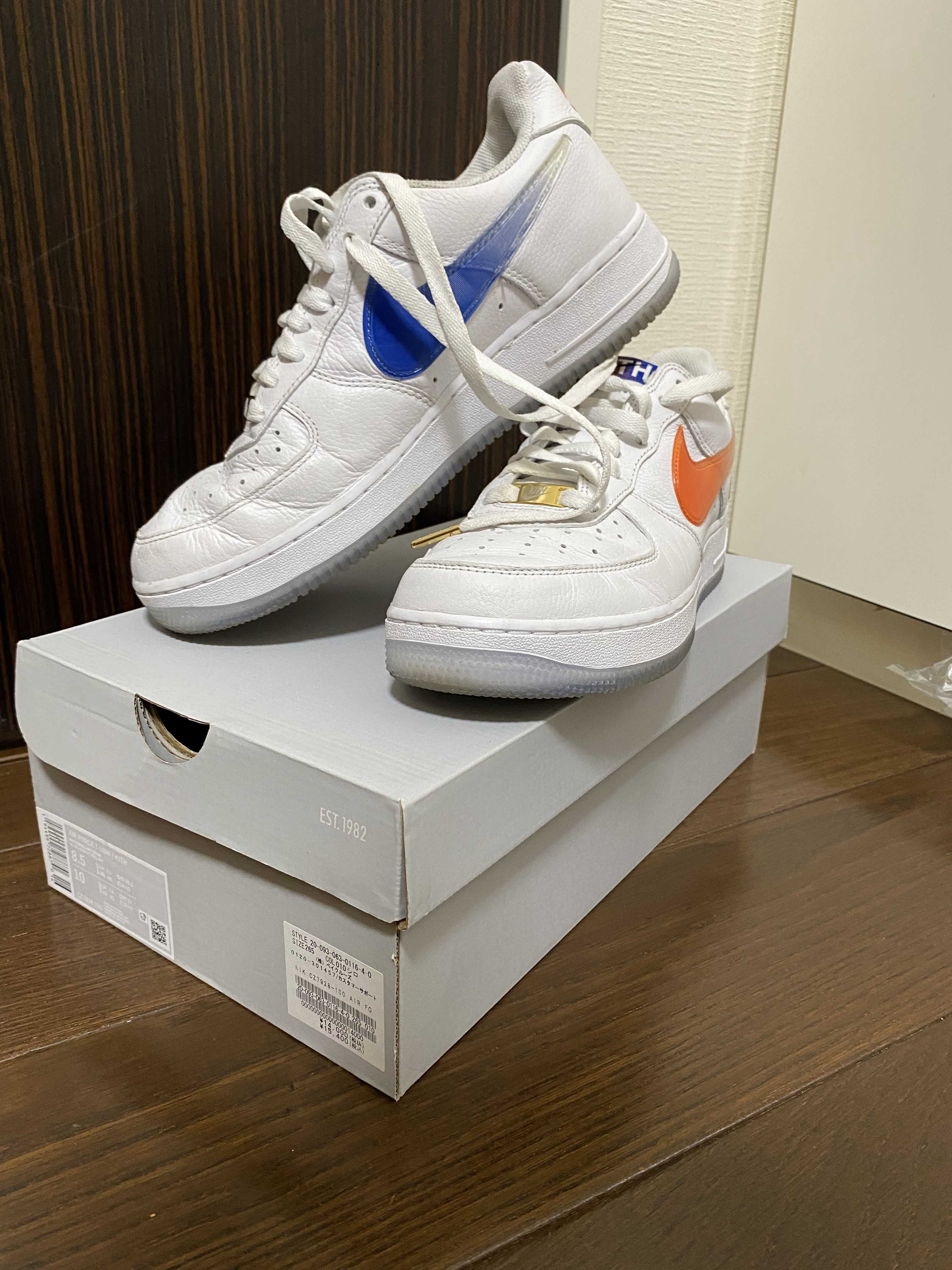 KITH × Nike Air Force 1 Low "White/Rush Blue/White/Brilliant Orange"