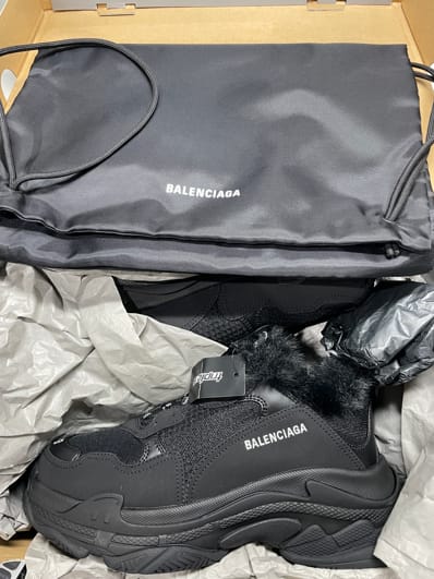 Balenciaga Triple S Fake Fur "Black"
