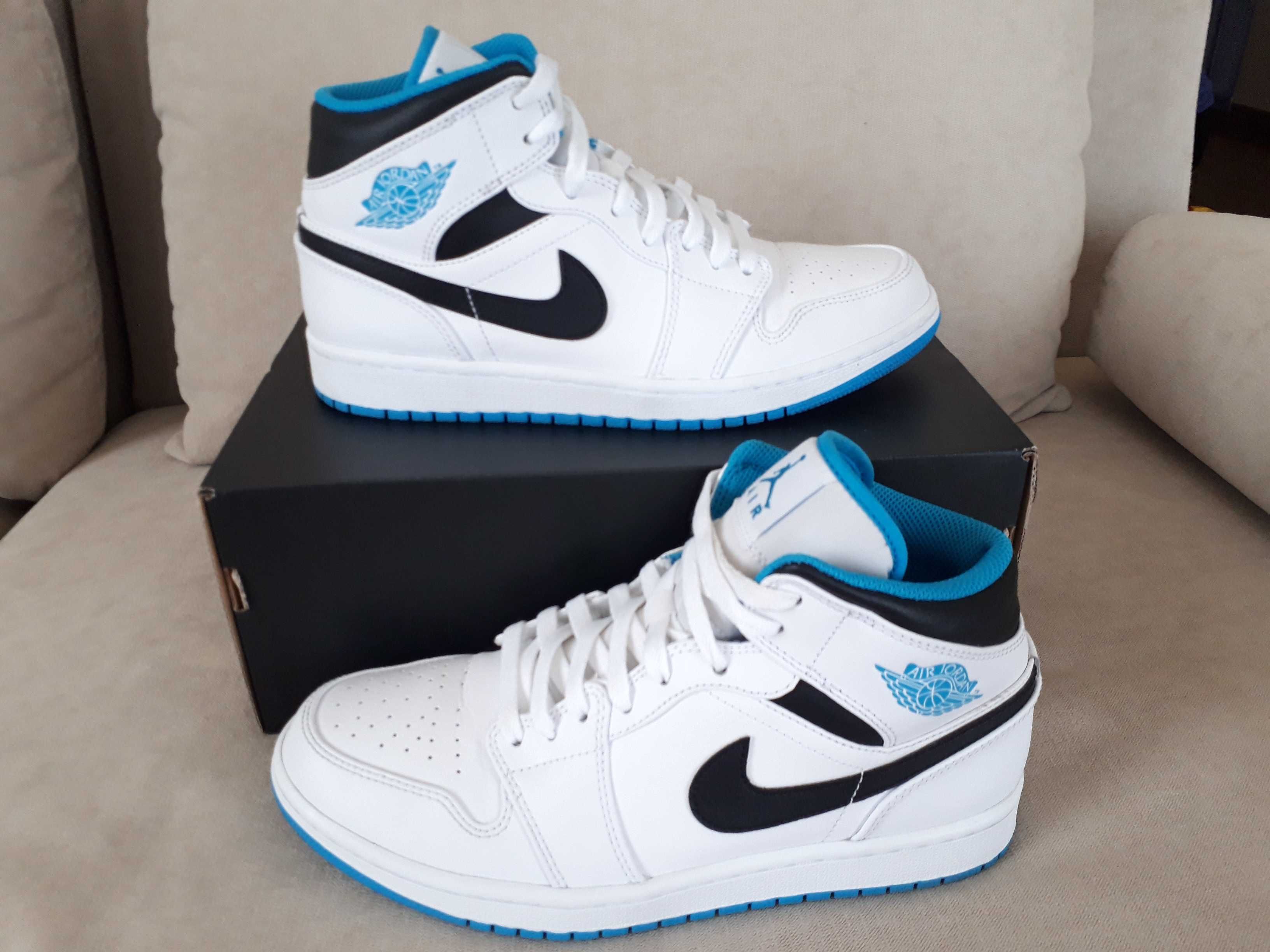 Nike Air Jordan 1 Mid "White/Laser blue"