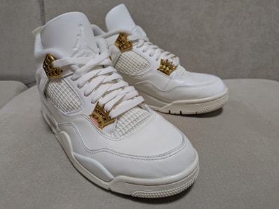 Nike Women's Air Jordan 4 Retro "White & Gold"