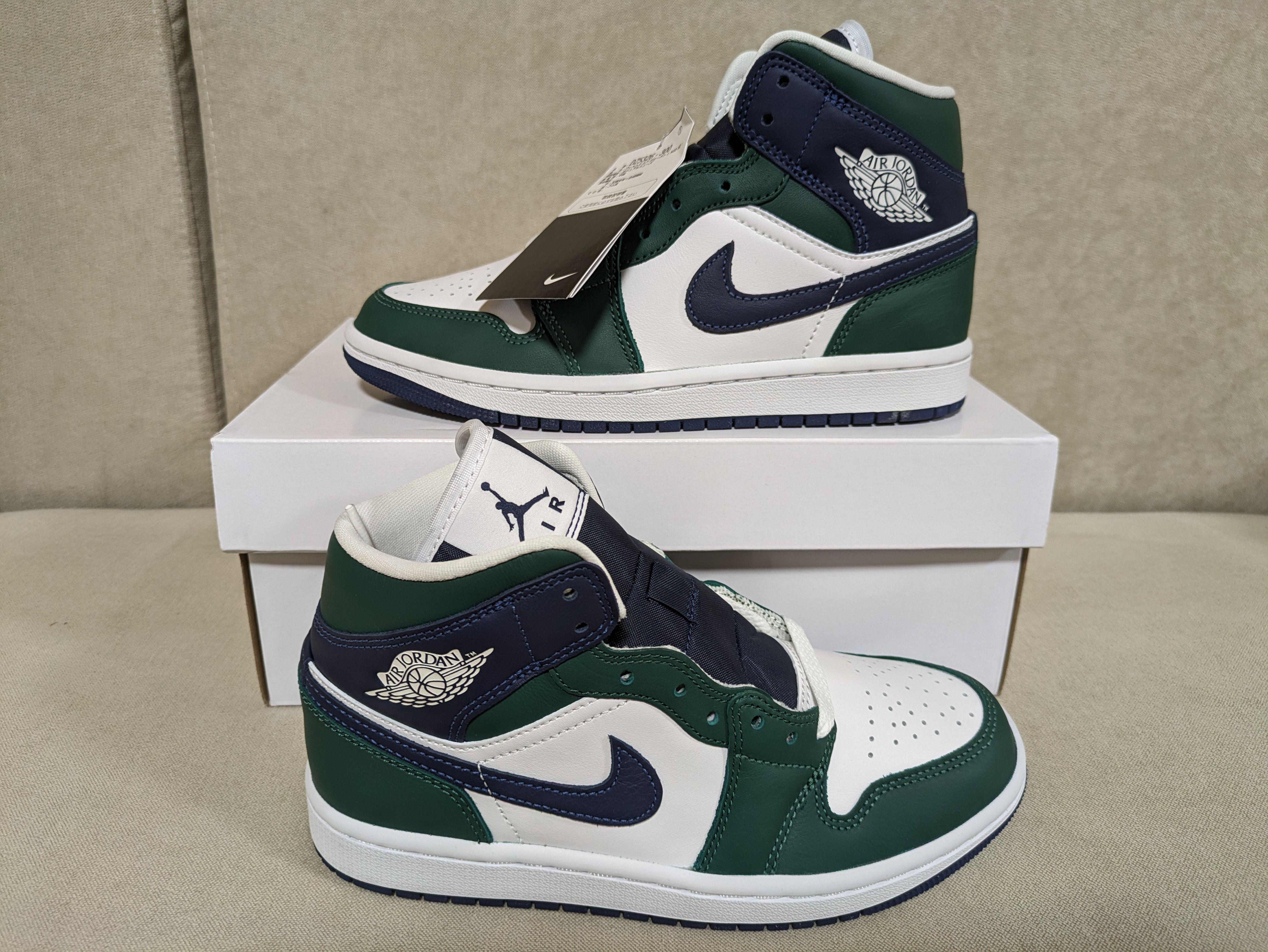 Nike Women's Air Jordan 1 Mid "Navy/Green"