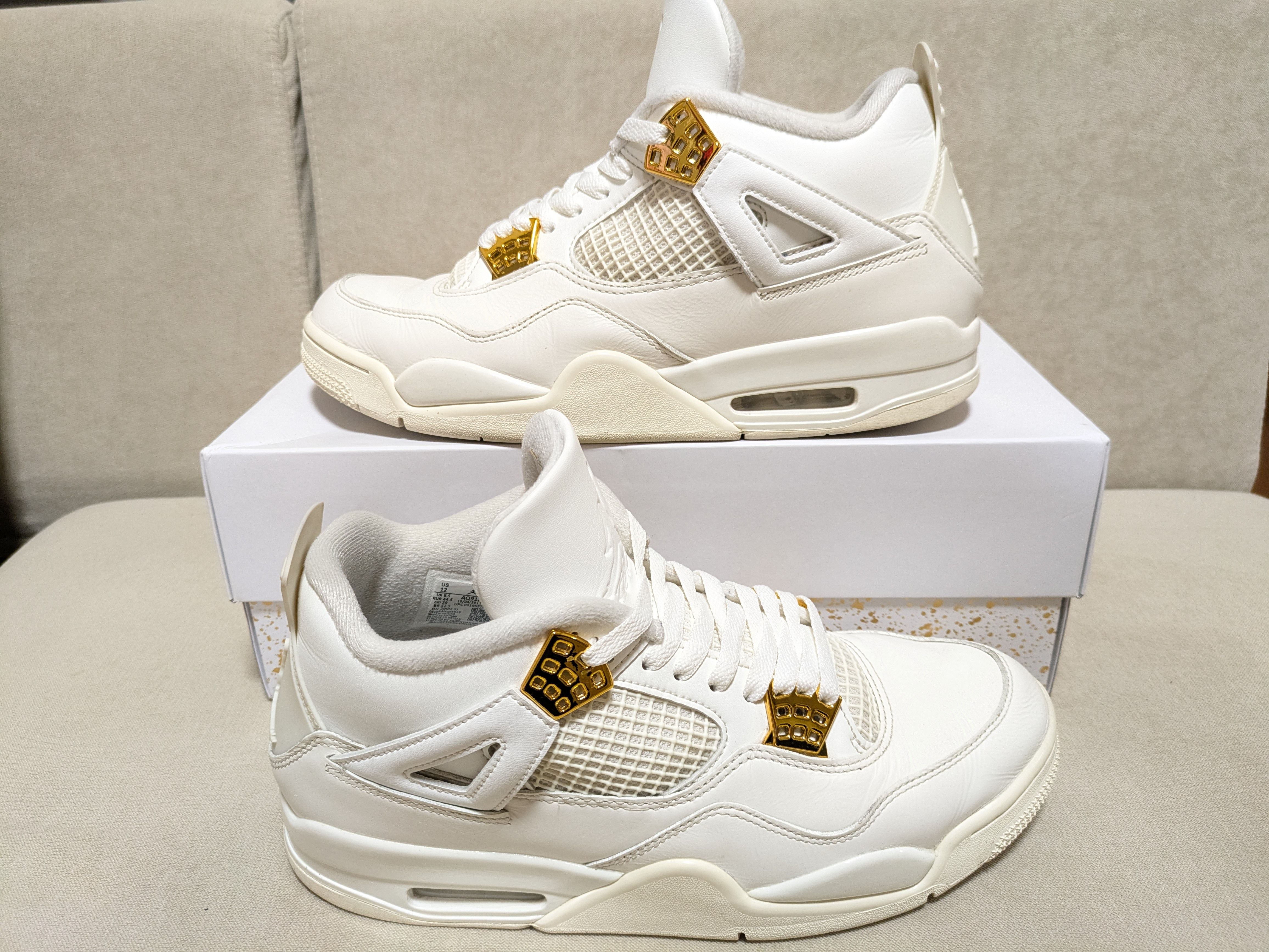 Nike Women's Air Jordan 4 Retro "White & Gold"