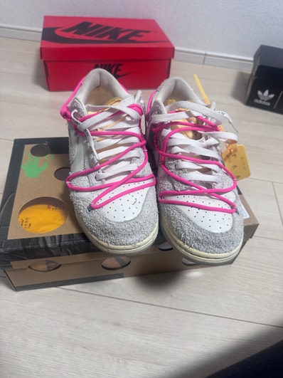 Off-White × Nike Dunk Low "Sail/Neutral Gray/Hyper Pink"