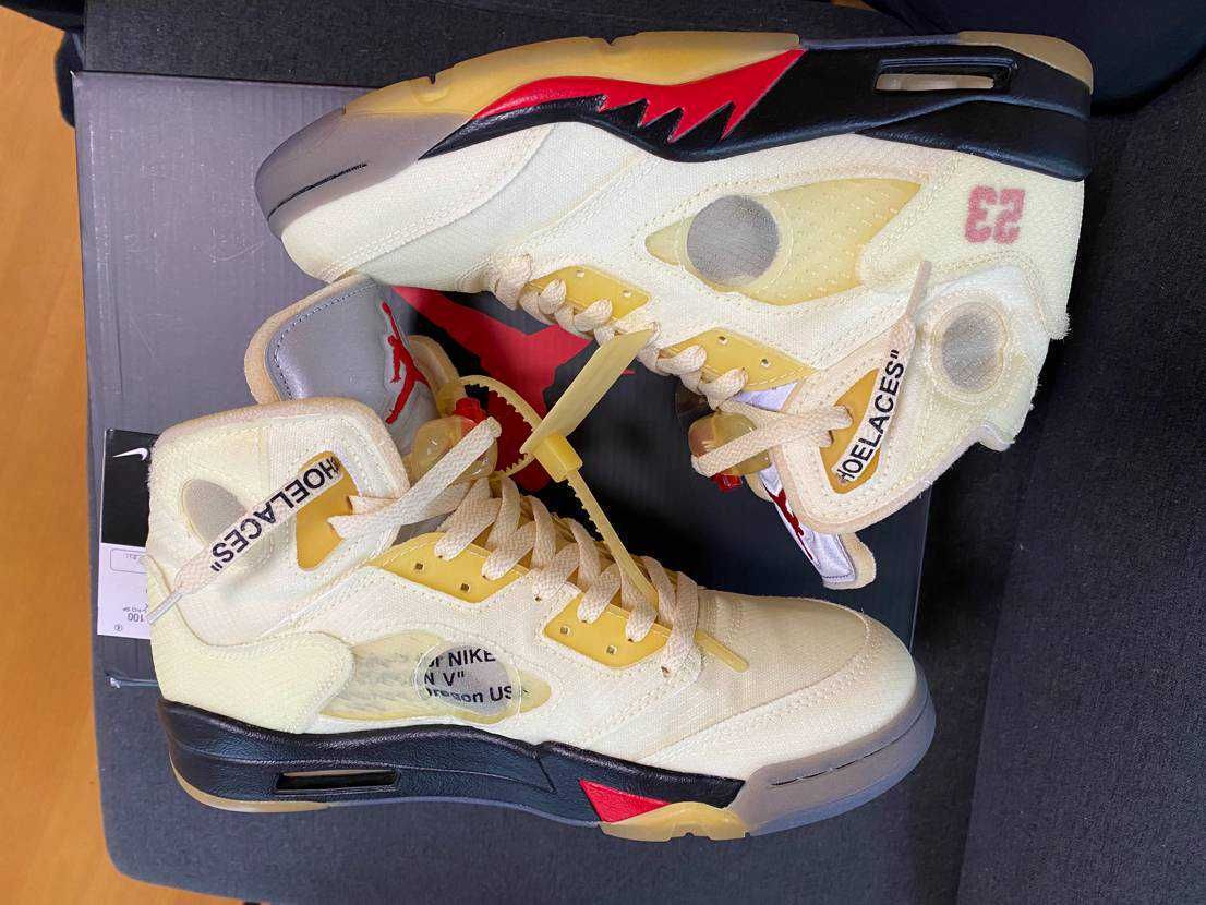 Off-White × Nike Air Jordan 5 "Sail"  