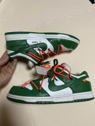 Off-White × Nike Dunk Low "White/Pine Green"