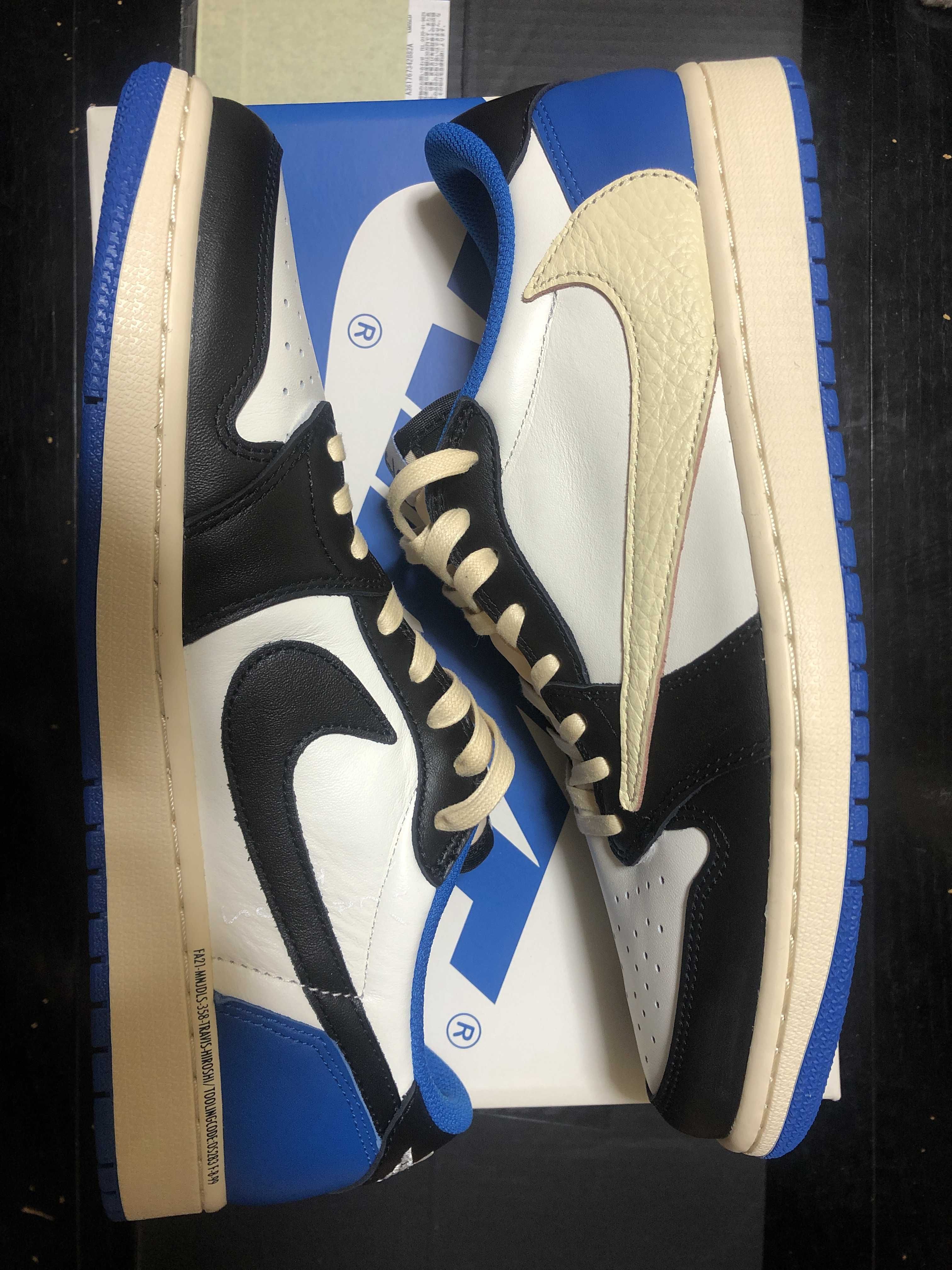 Travis Scott × fragment design × Nike Air Jordan 1 Low OG SP "Military Blue"