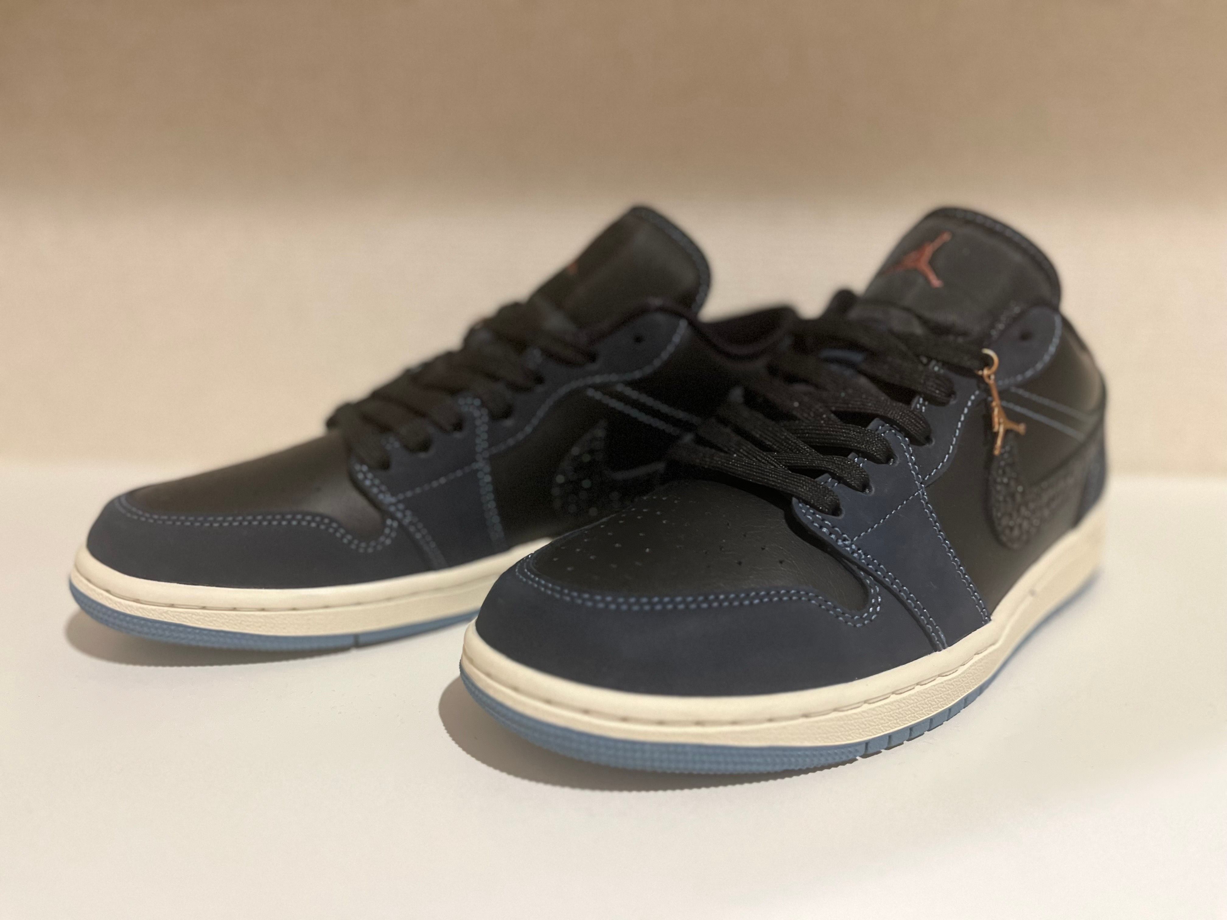 Nike Women's Air Jordan 1 Low "Navy/Black Snakeskin"