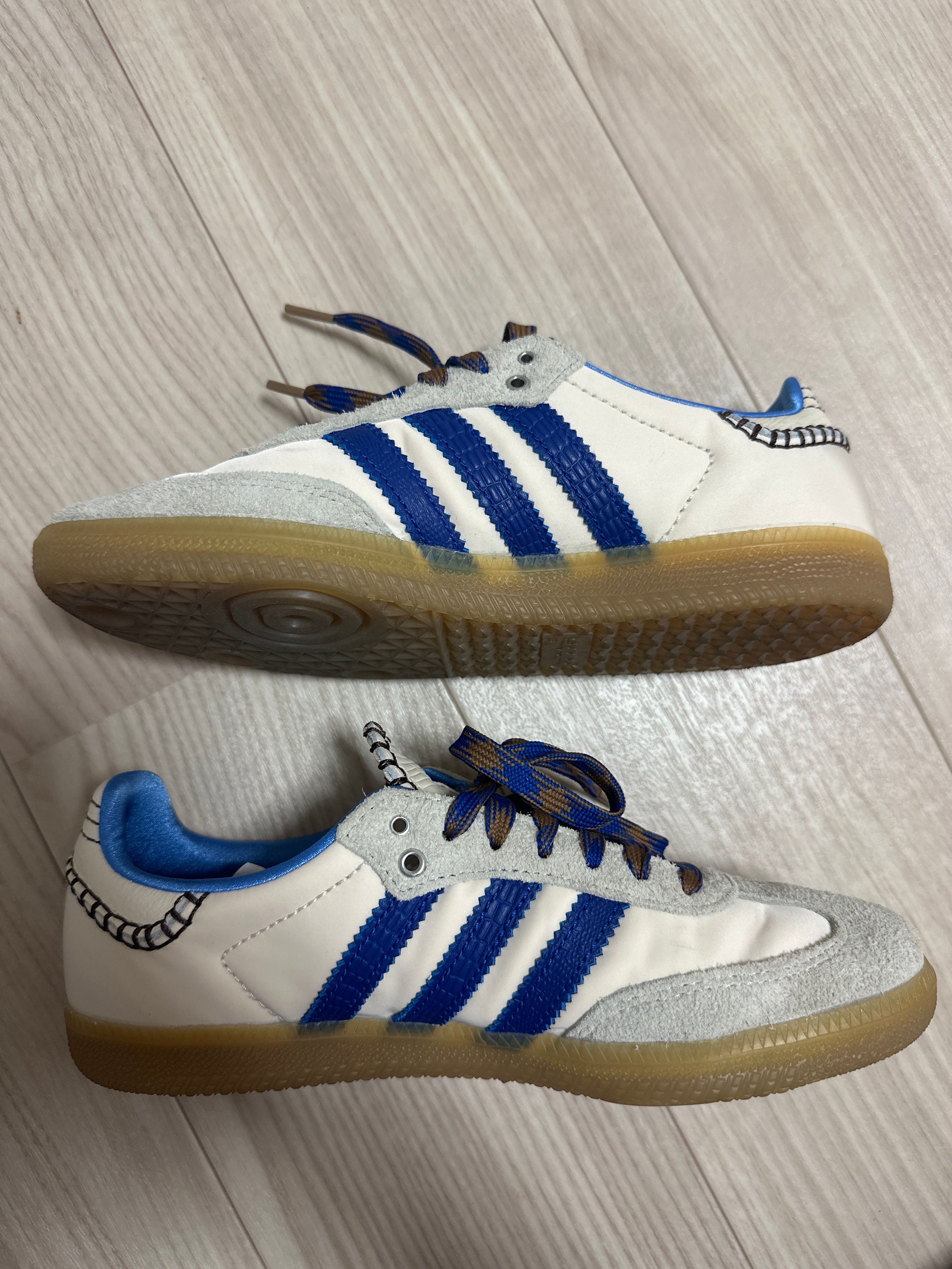 Wales Bonner × adidas Nylon Samba "Wonder Clay/Team Royal Blue/Wonder White"