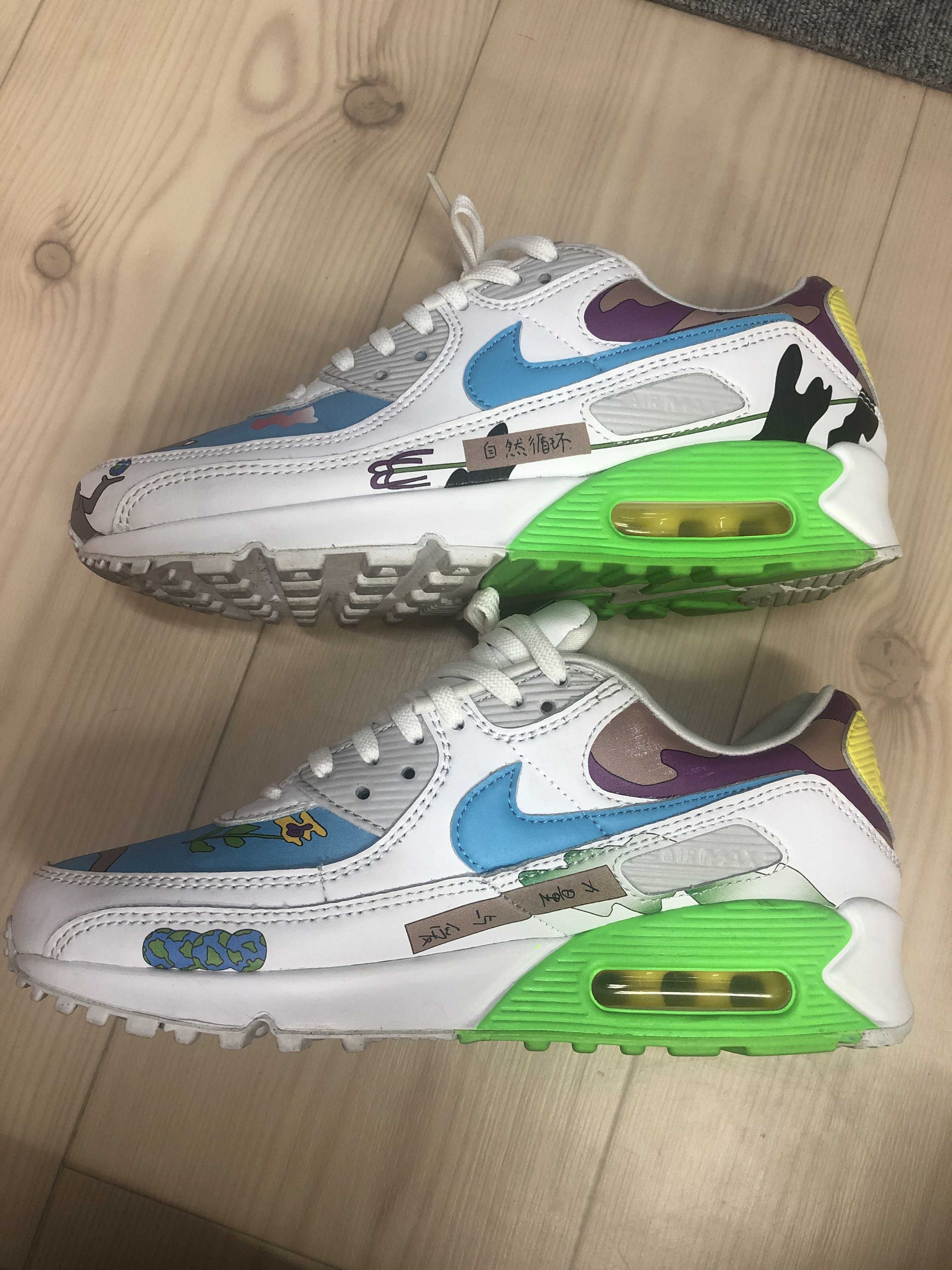 RUOHAN WANG × NIKE AIR MAX 90 FLYLEATHER "WHITE/MULTI COLOR"