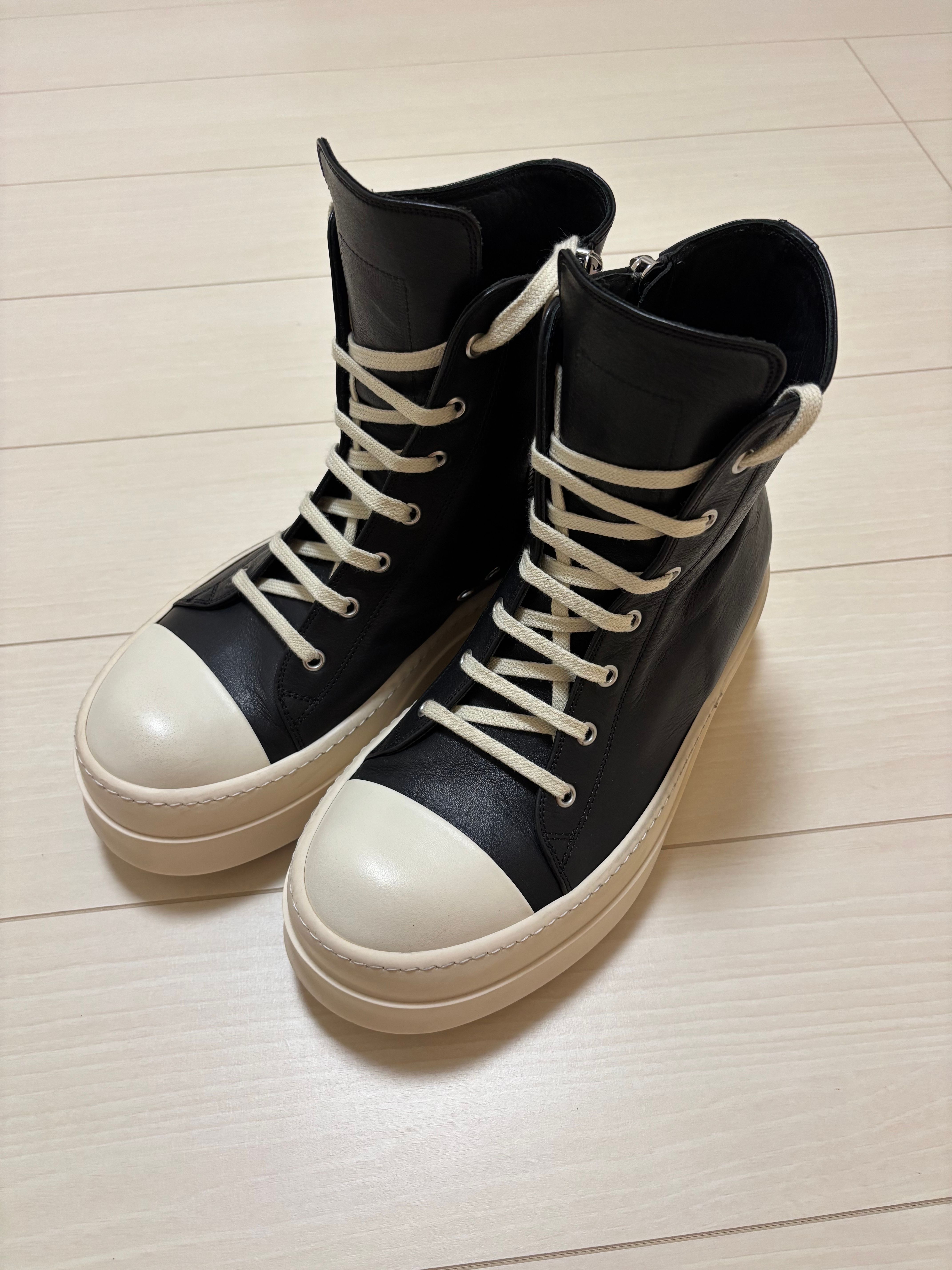 Rick Owens Mega Bumper Sneakers "Black/Milk"