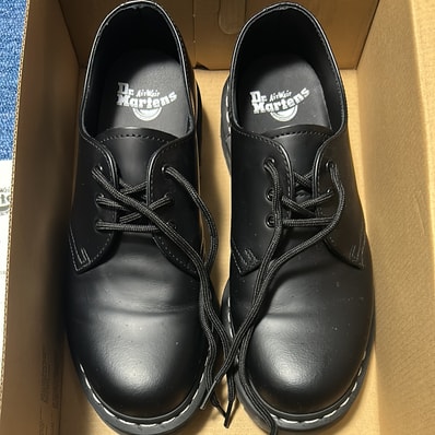Dr.Martens 1461 White Stitch 3-Eye Shoes "Black"