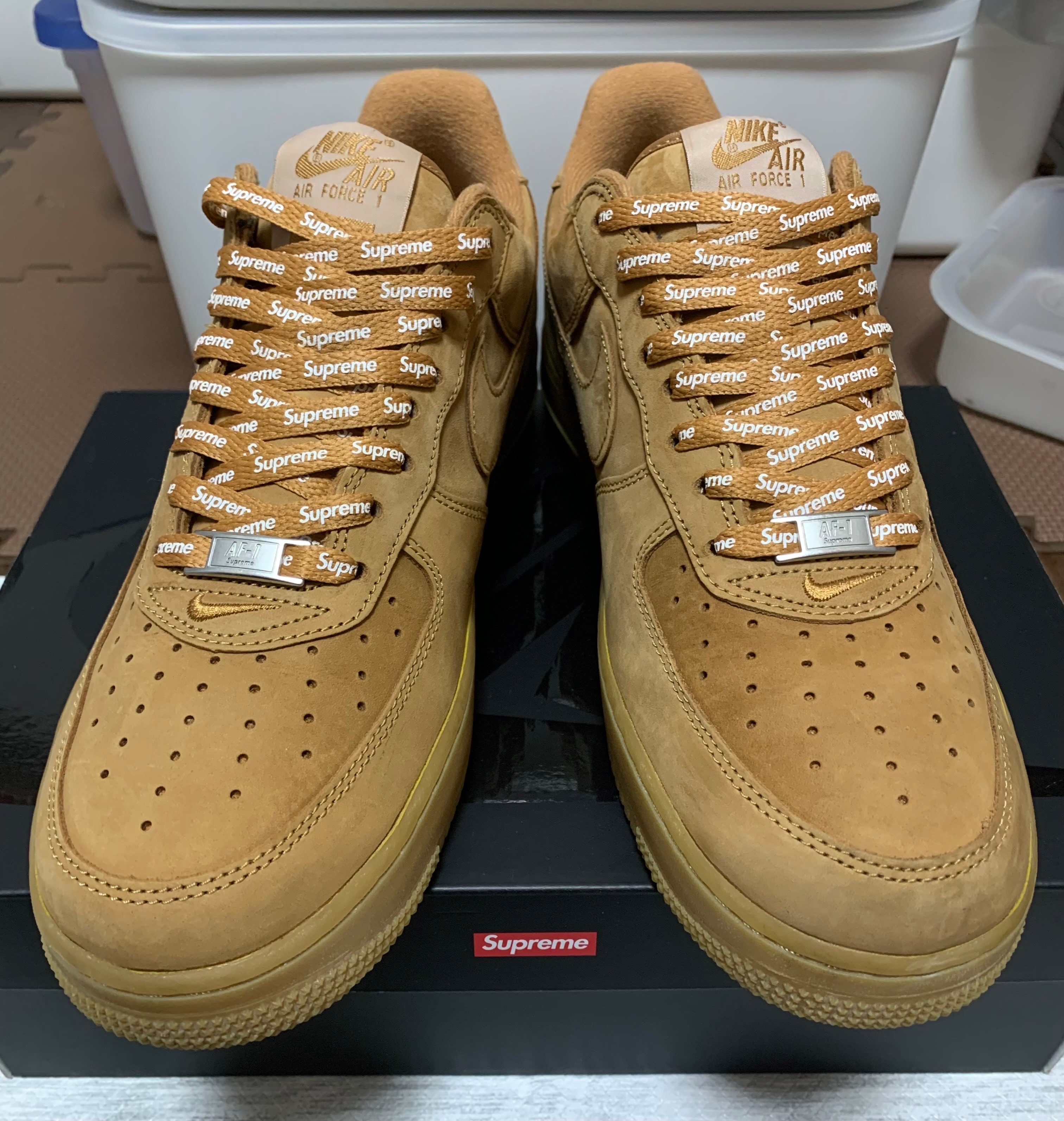 Supreme × Nike Air Force 1 Low "Flax/Wheat"