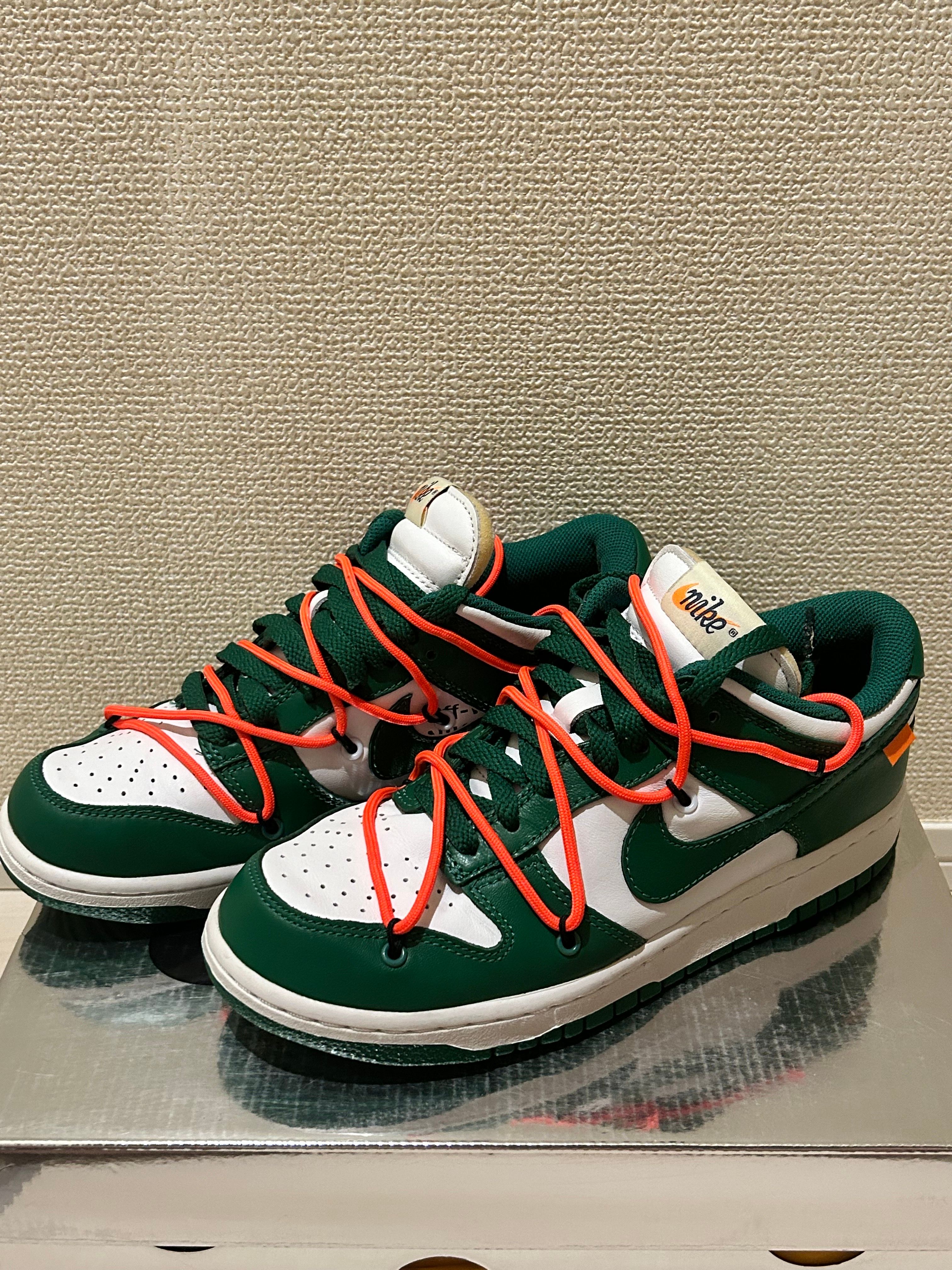 Off-White × Nike Dunk Low "White/Pine Green"