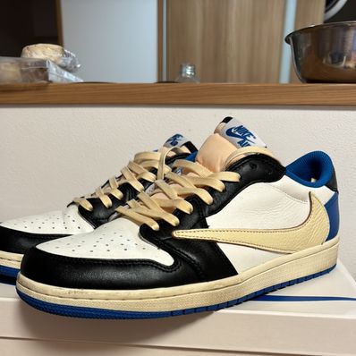 Travis Scott × fragment design × Nike Air Jordan 1 Low OG SP "Military Blue"