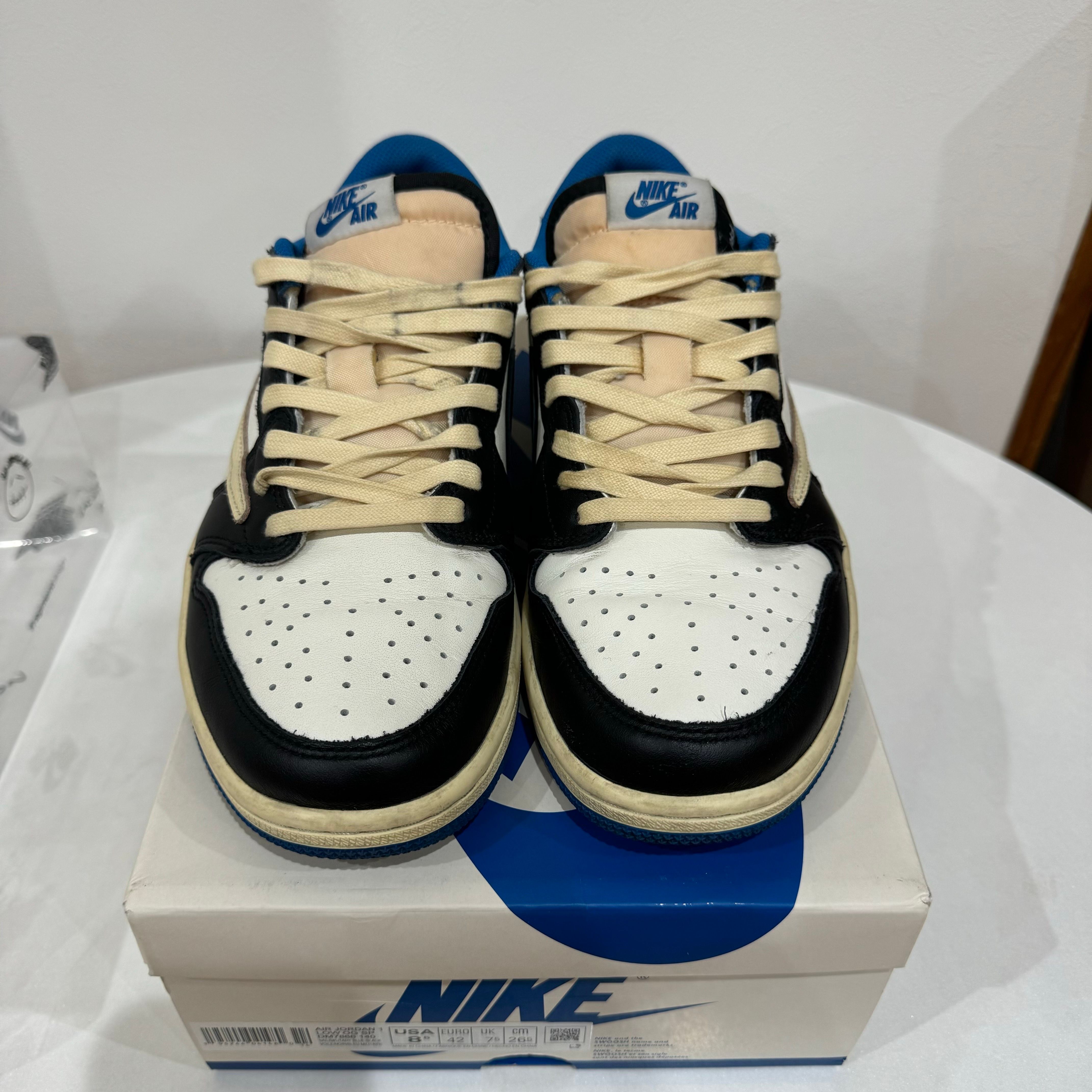 Travis Scott × fragment design × Nike Air Jordan 1 Low OG SP "Military Blue"