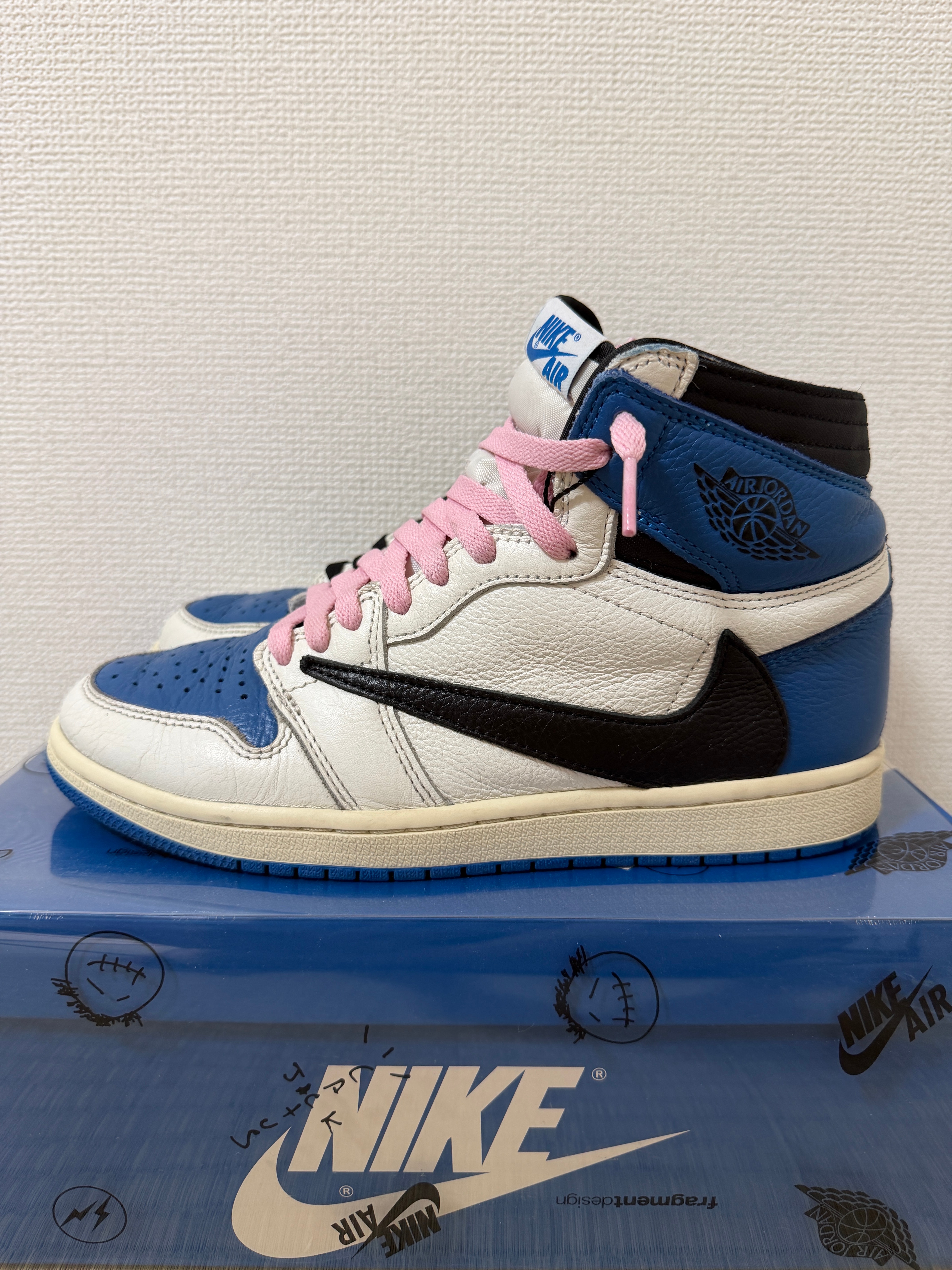 Travis Scott × fragment design × Nike Air Jordan 1 Retro High OG SP "Military Blue"