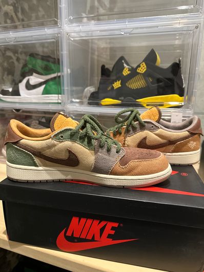 Zion Williamson × Nike Air Jordan 1 Low OG "Flax and Oil Green"