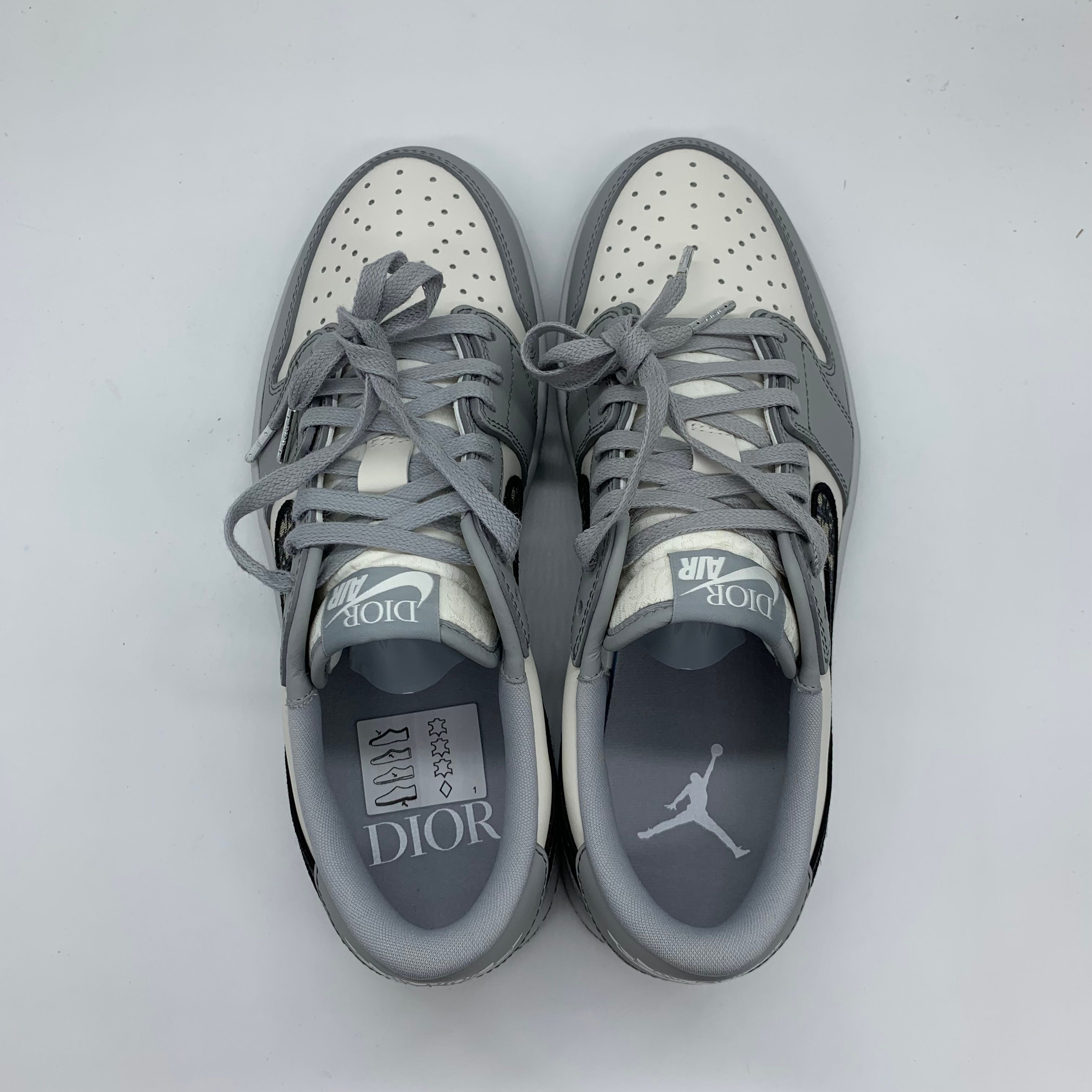 Dior × Nike Air Jordan 1 Low OG "Wolf Grey/Black-Sail-White"