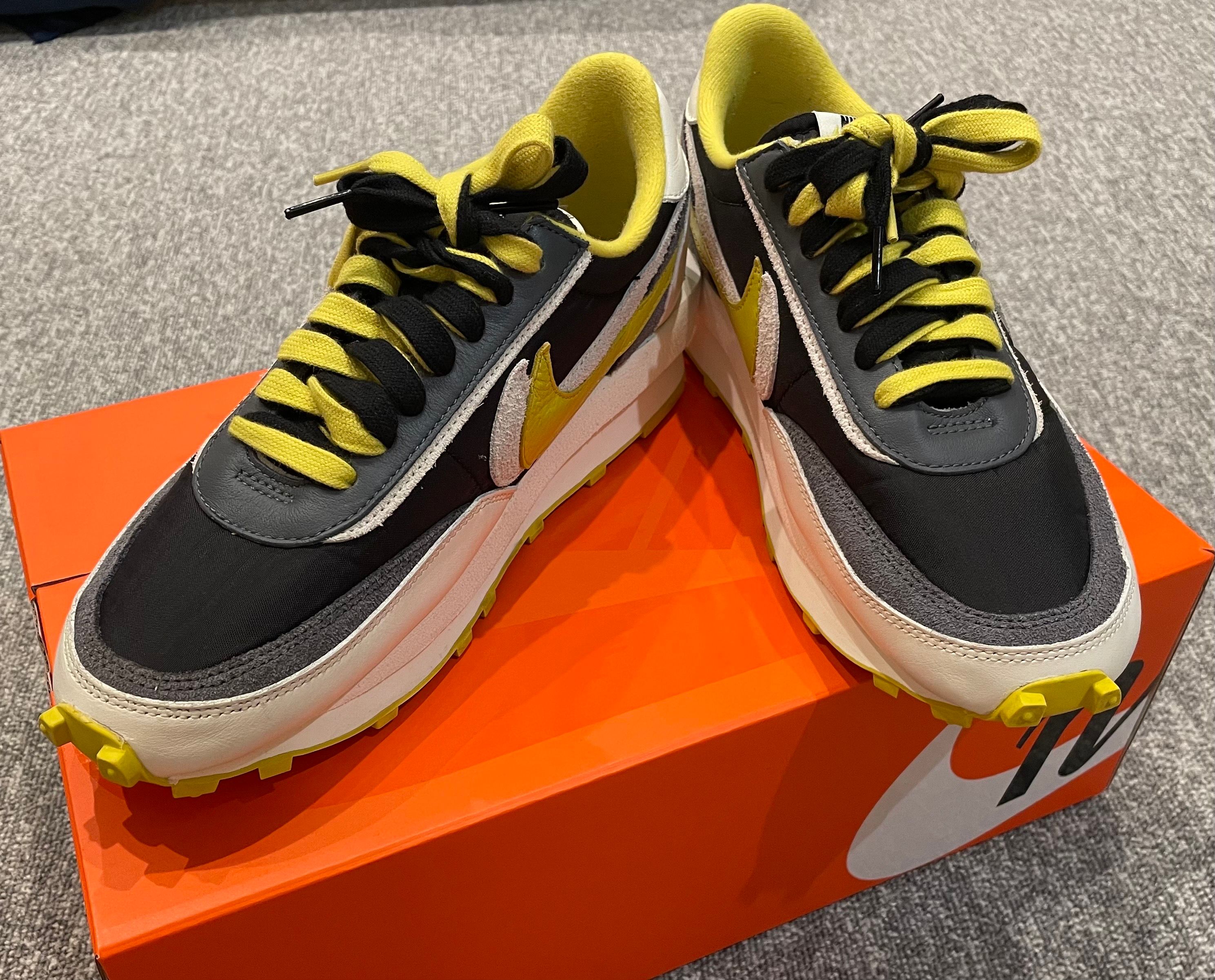 UNDERCOVER × sacai × Nike LD Waffle "Black/Sail-Dark Grey-Bright Citron"