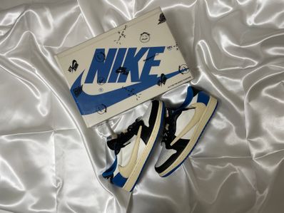 Travis Scott × fragment design × Nike Air Jordan 1 Low OG SP "Military Blue"