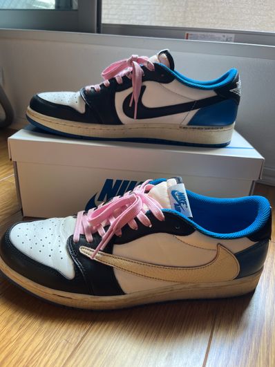 Travis Scott × fragment design × Nike Air Jordan 1 Low OG SP "Military Blue"