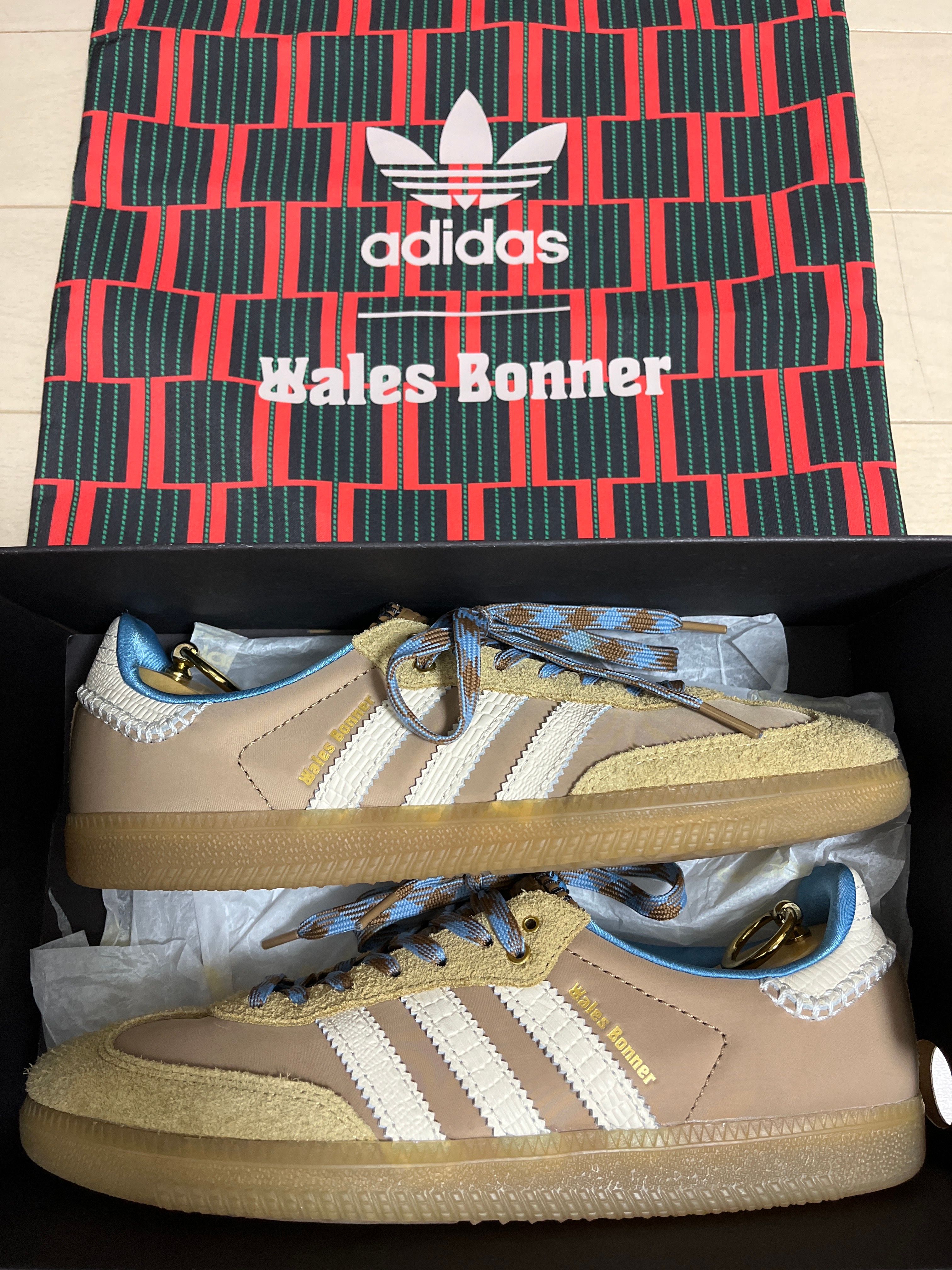Wales Bonner × adidas Nylon Samba "Desert/Wonder White/Ash Blue"
