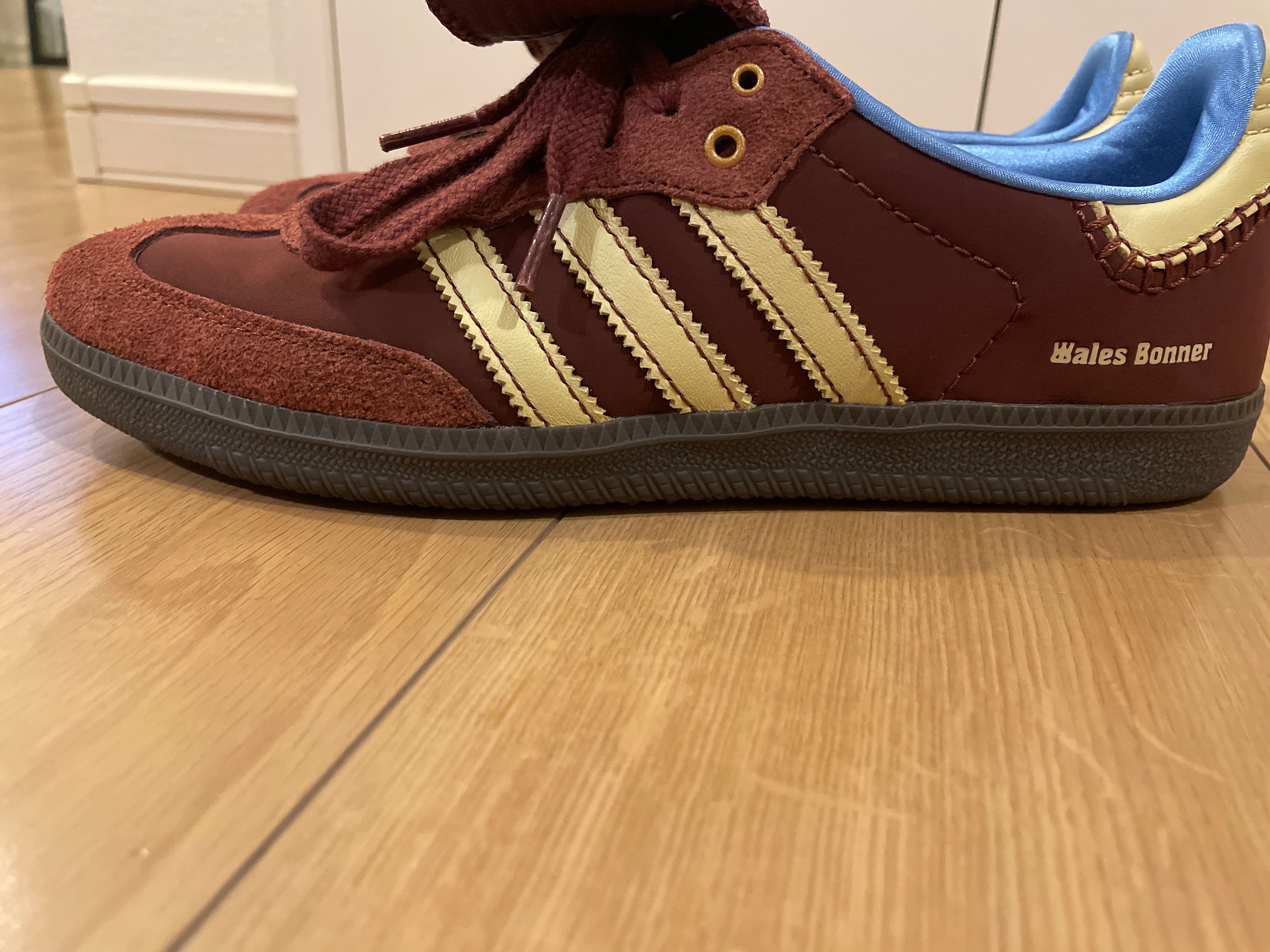 Wales Bonner × adidas Samba Nylon Low "Fox Brown/Sandy Beige/Lucky Blue"