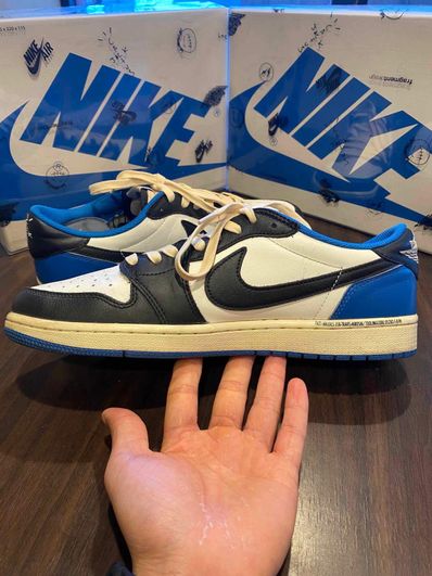 Travis Scott × fragment design × Nike Air Jordan 1 Low OG SP "Military Blue"