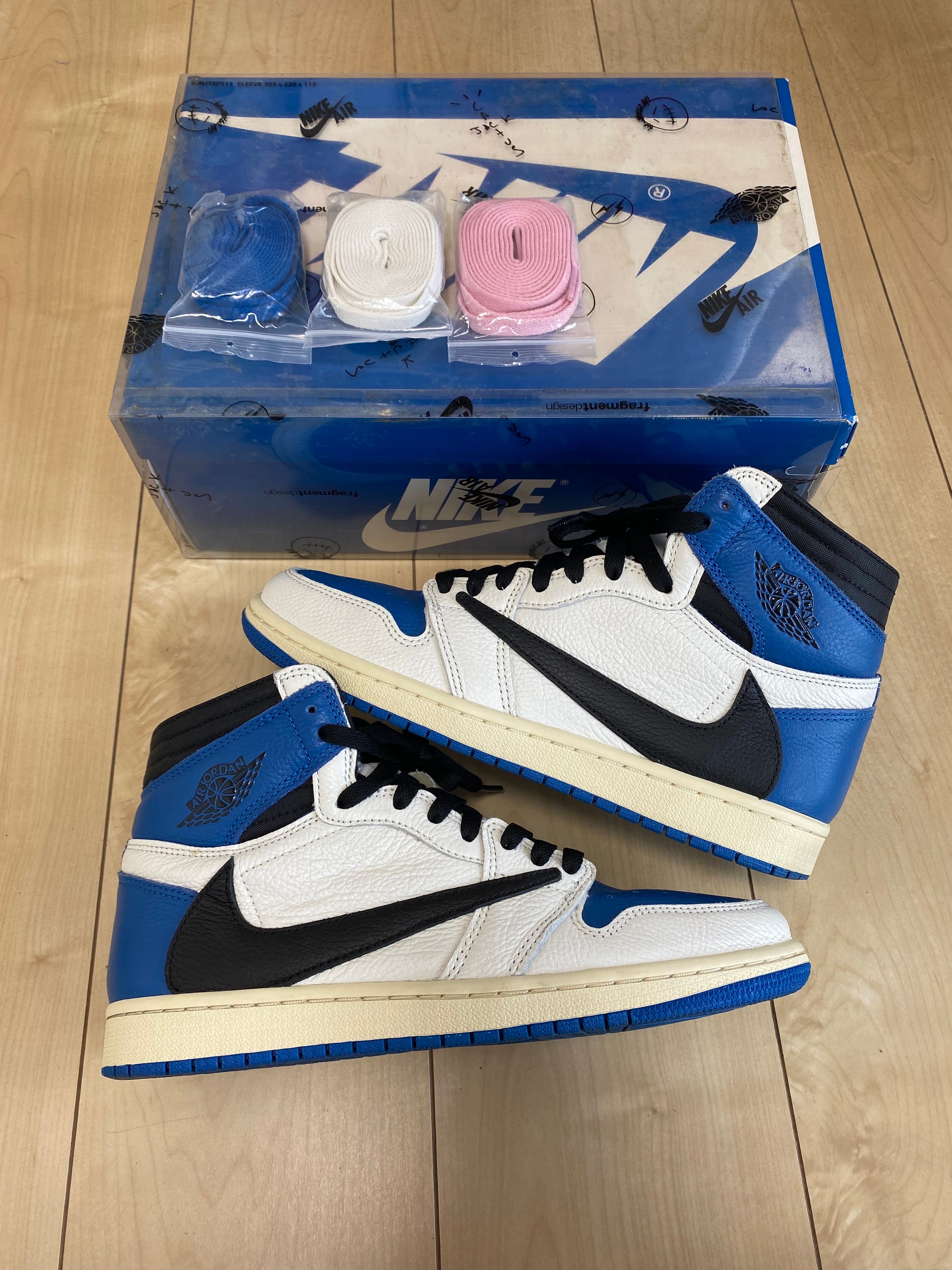 Travis Scott × fragment design × Nike Air Jordan 1 Retro High OG SP "Military Blue"
