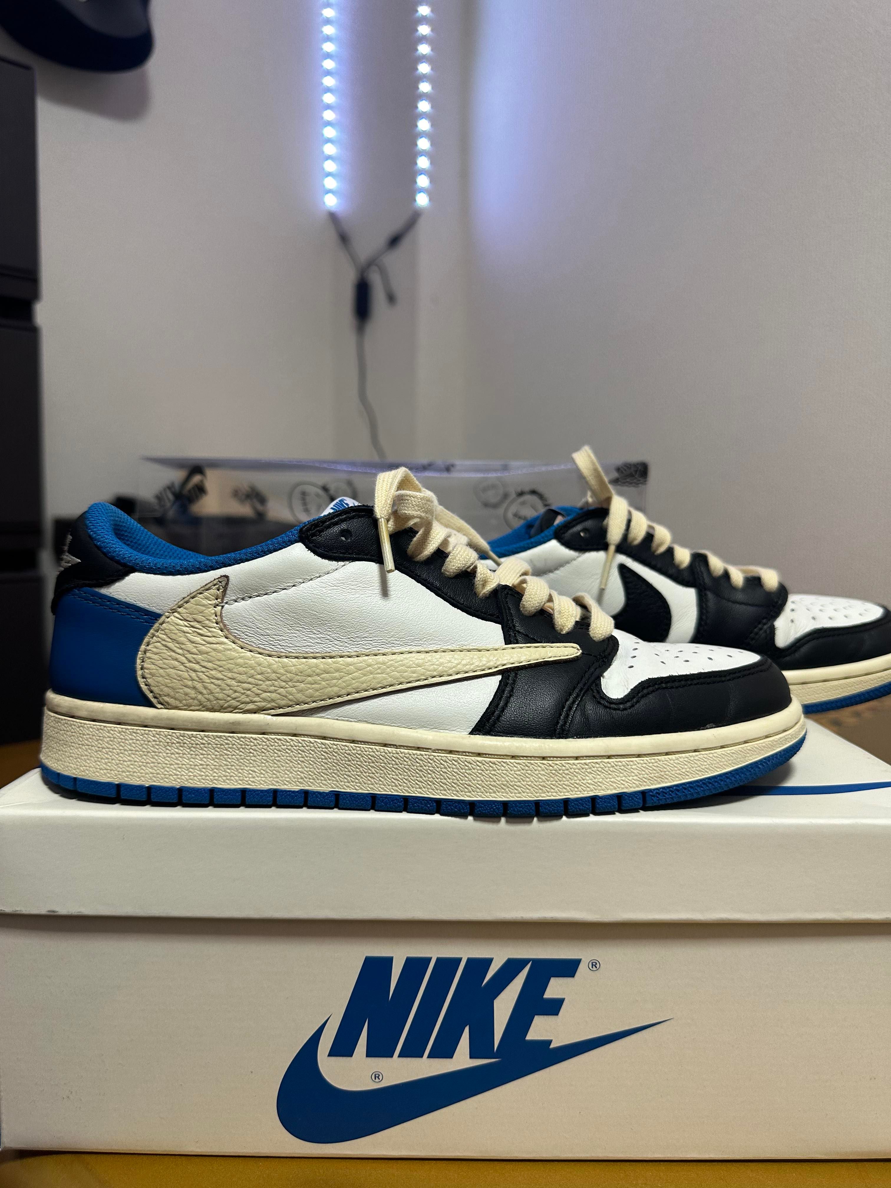 Travis Scott × fragment design × Nike Air Jordan 1 Low OG SP "Military Blue"