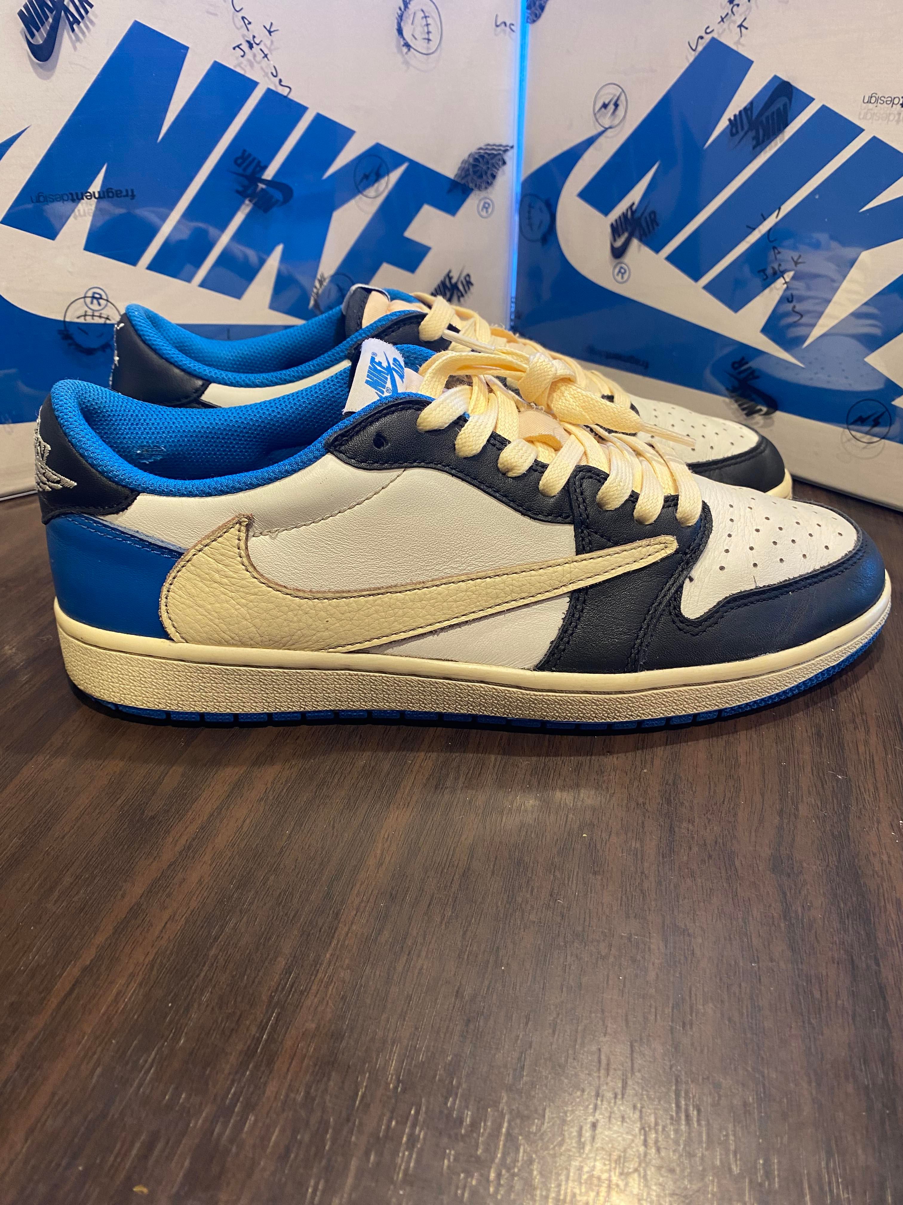 Travis Scott × fragment design × Nike Air Jordan 1 Low OG SP "Military Blue"
