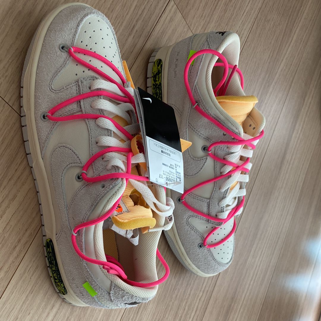 Off-White × Nike Dunk Low "Sail/Neutral Gray/Hyper Pink"