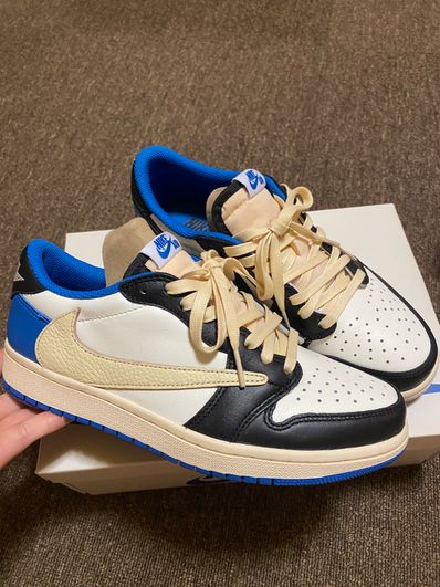 Travis Scott × fragment design × Nike Air Jordan 1 Low OG SP "Military Blue"