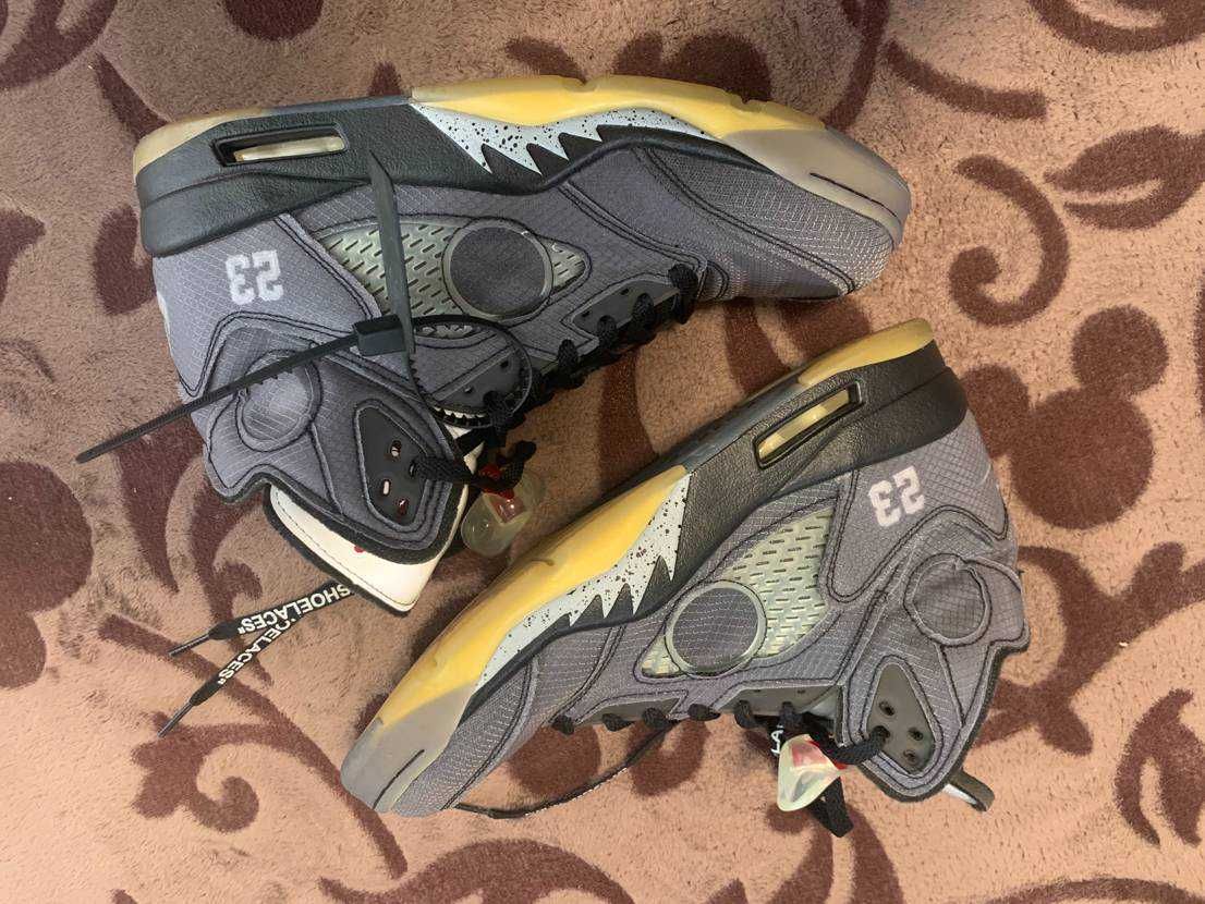 Off-White × Nike Air Jordan 5 "Black/Muslin/Fire Red"