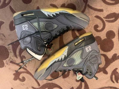 Off-White × Nike Air Jordan 5 "Black/Muslin/Fire Red"