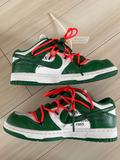 Off-White × Nike Dunk Low "White/Pine Green"