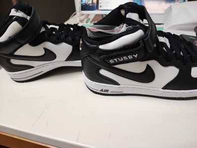 Stussy × Nike Air Force 1 Mid "Black and Light Bone"