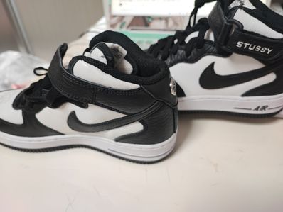 Stussy × Nike Air Force 1 Mid "Black and Light Bone"