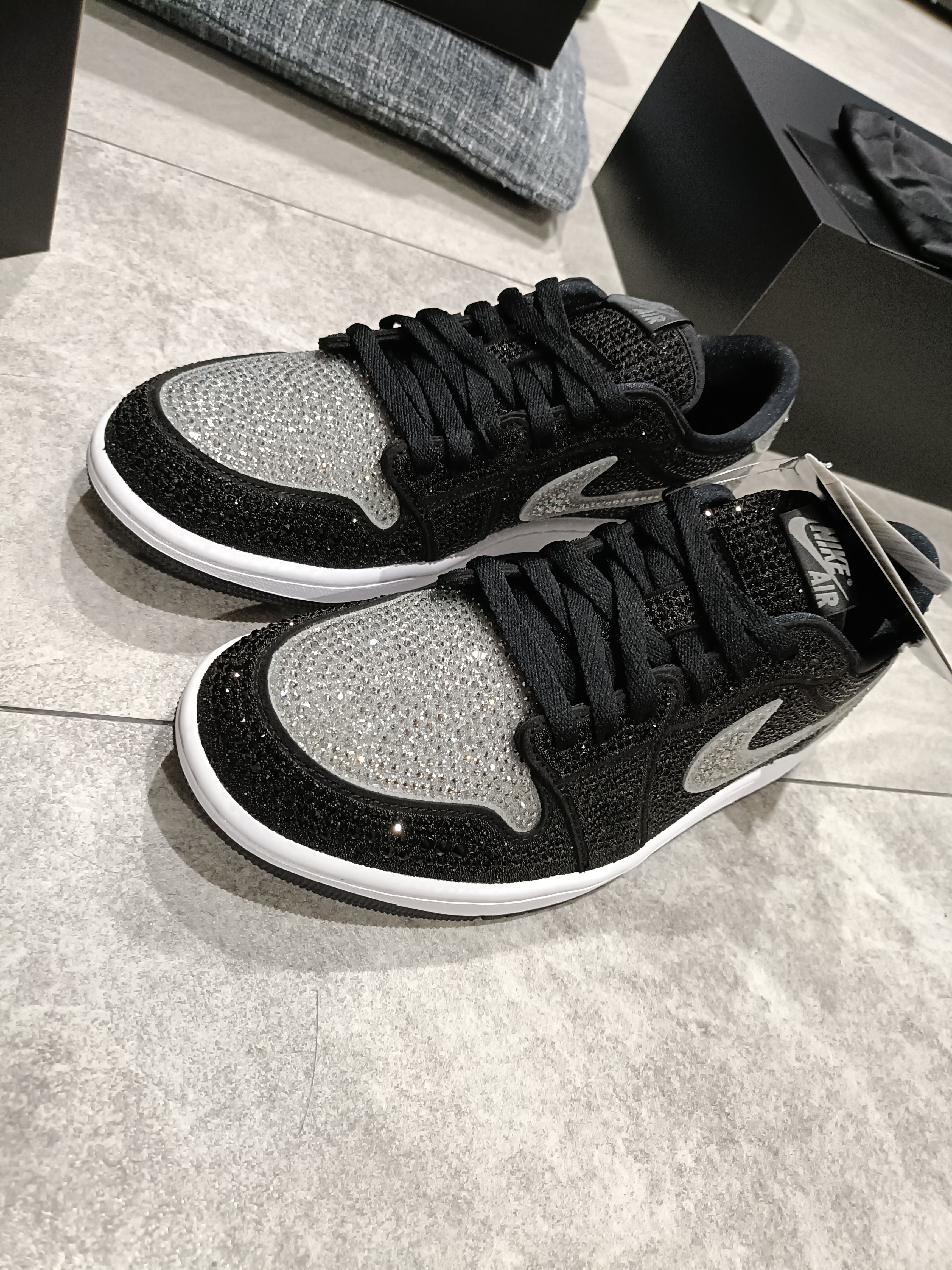 Swarovski × Nike Women's Air Jordan 1 Low OG "Crystal/Shadow"