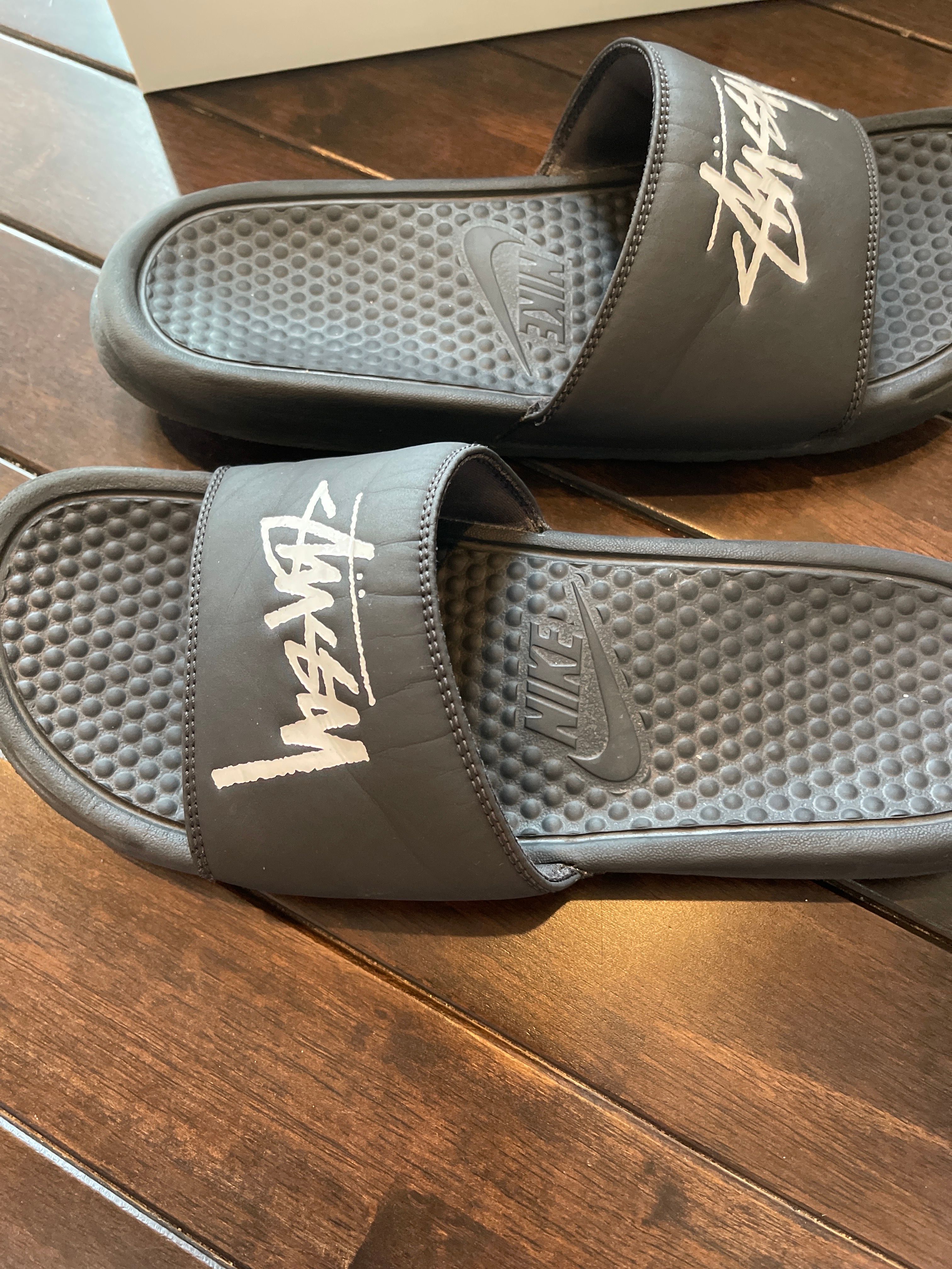 Stussy × Nike  Benassi Slide "Off Noir" (CW2787-001)