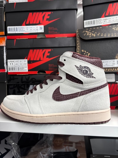 A Ma Maniere × Nike Air Jordan 1 Retro High OG "Sail and Burgundy"